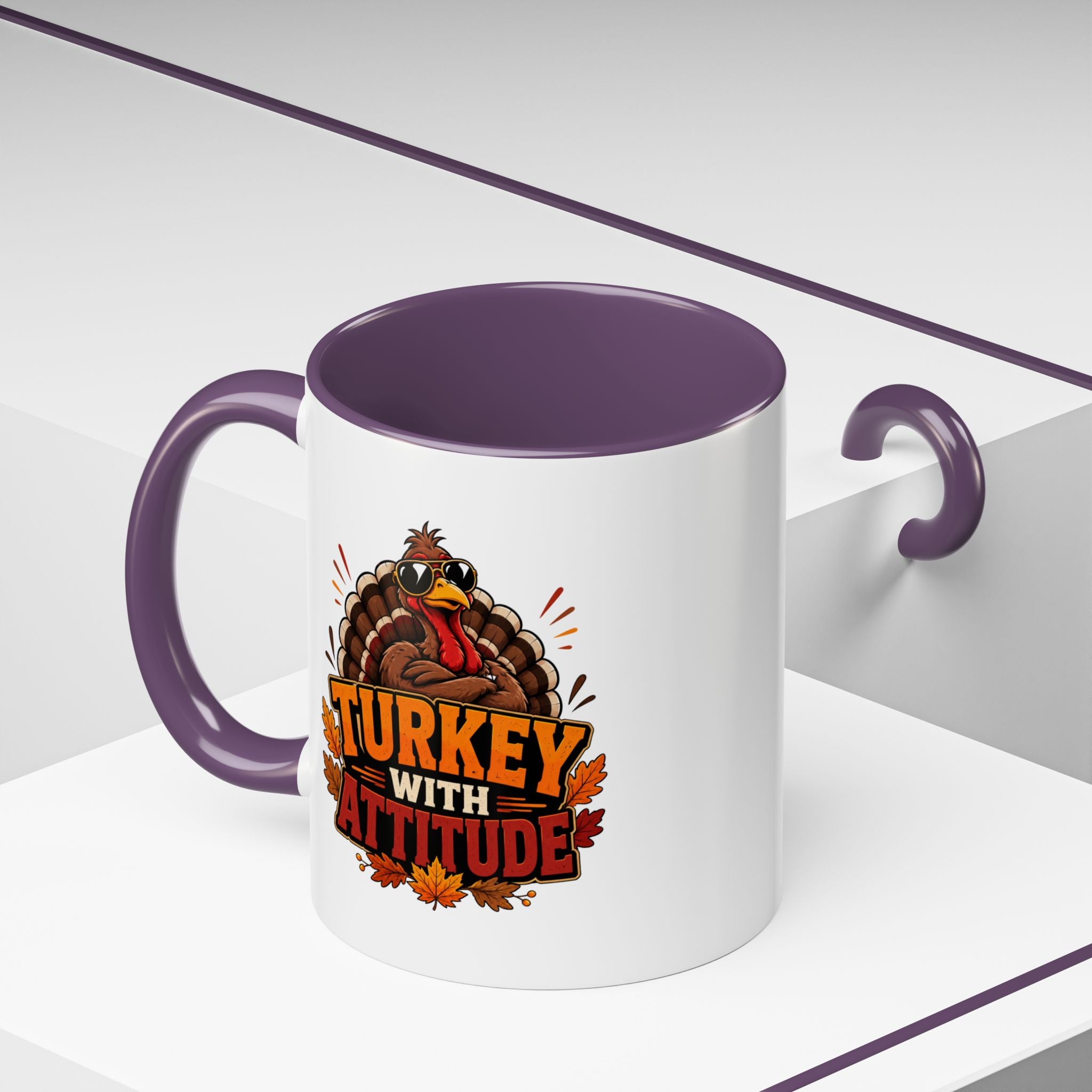 Thanksgiving Mug Turkey With Attitude Coffee Mug — Funny Thanksgiving Accent Mug