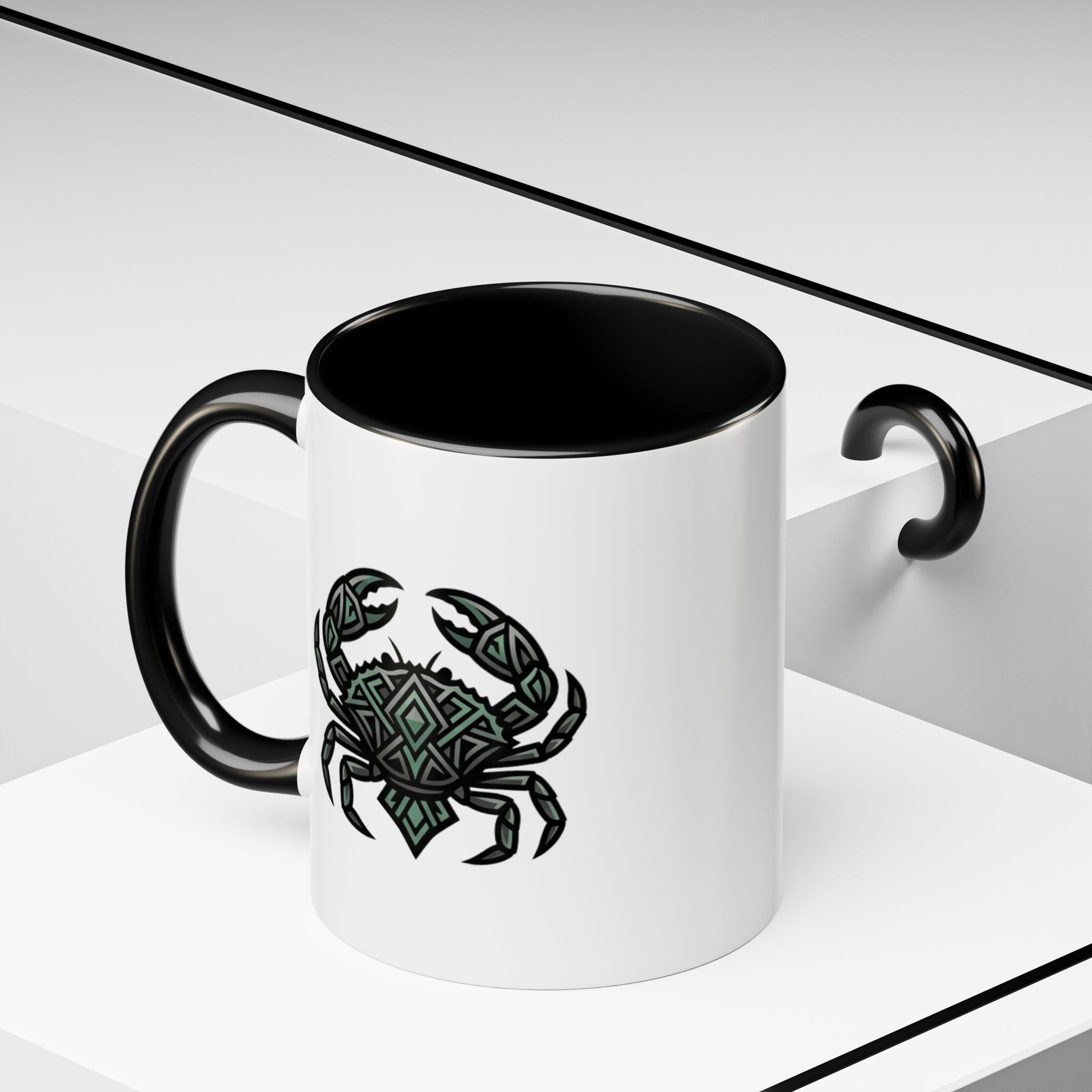 Cancer Zodiac Coffee Mug — Geometric Crab Accent Mug