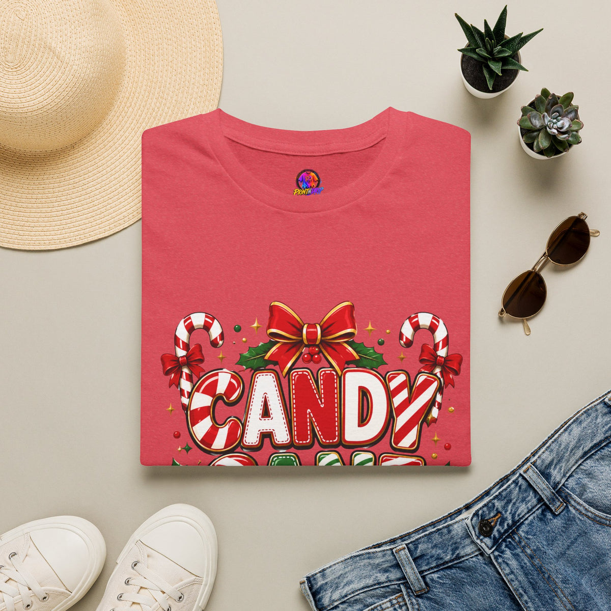 Candy Cane Crew T-Shirt — Festive Christmas Holiday Tee