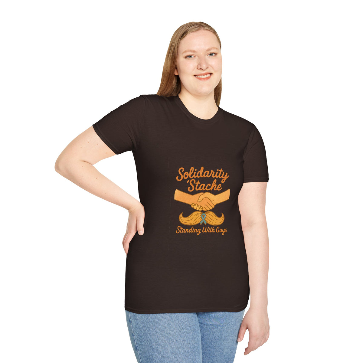T-Shirt — Solidarity Stache Orange Mustache Graphic (Movember Support) - Trending Now - October 2026