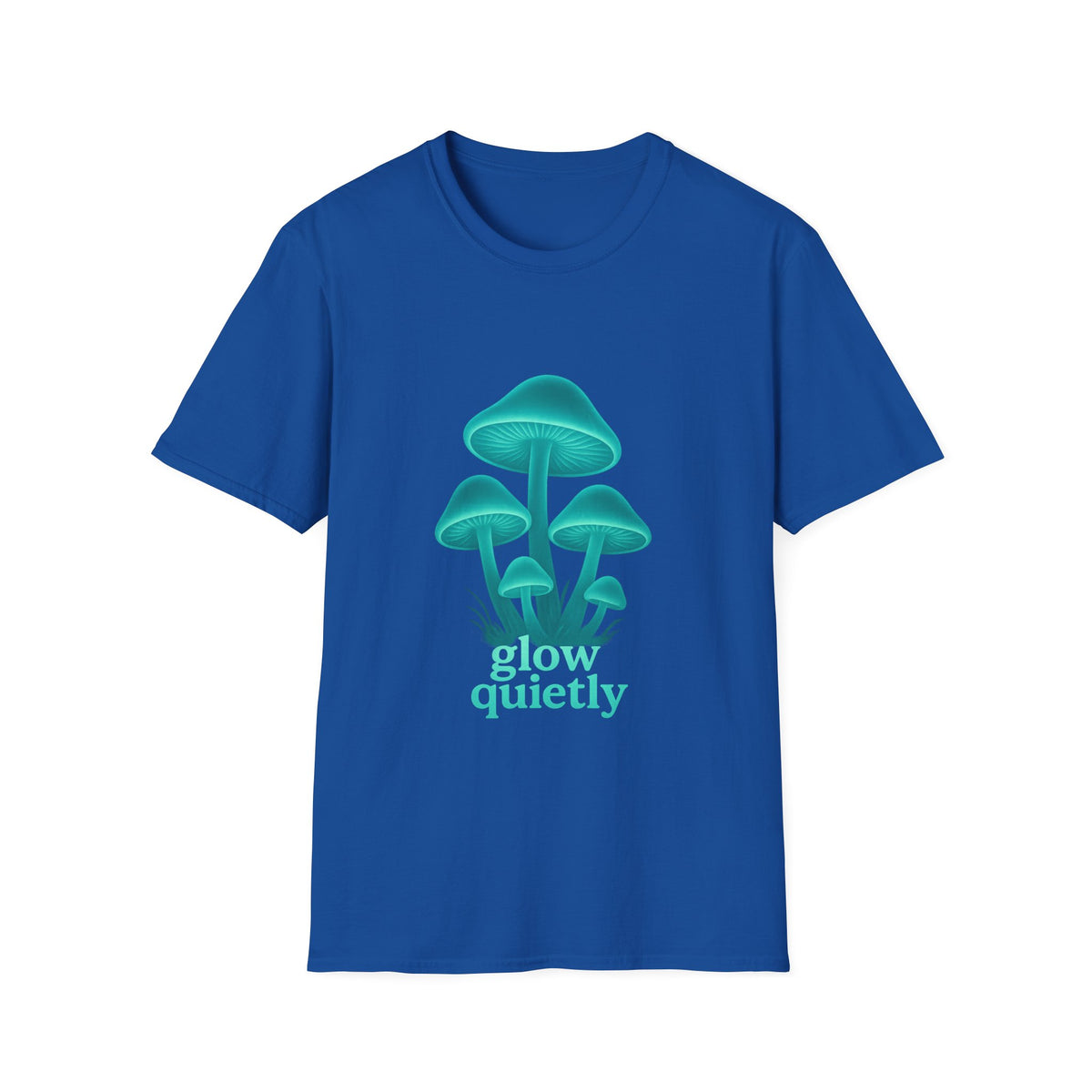 Mushroom Graphic T-Shirt — 'Grow Quietly' Teal Fungi Tee - Trending Now - August 2026
