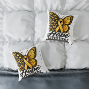 Childhood Cancer Hope Lives Here Butterfly Awareness Pillow