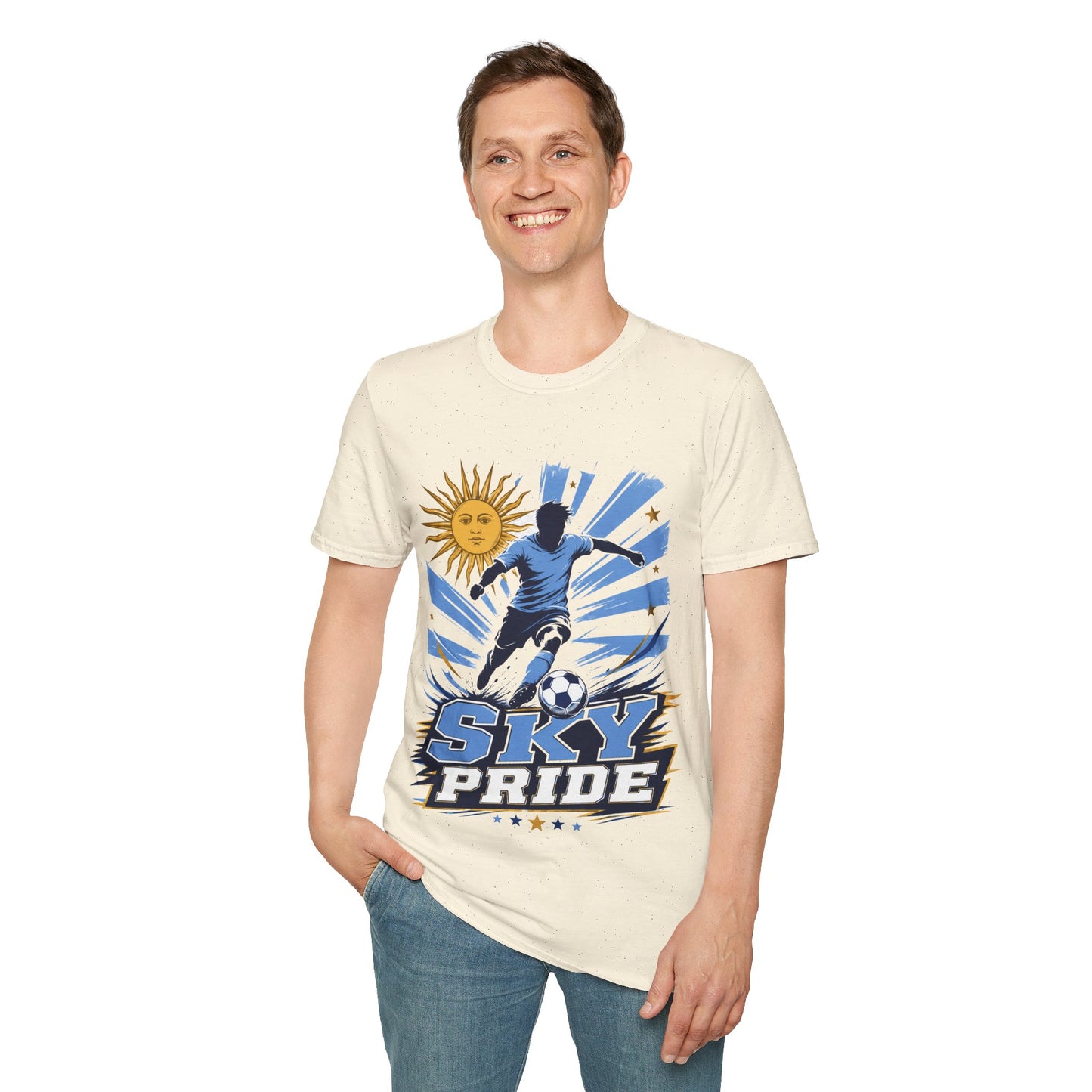 Uruguay Soccer Sky Pride T-Shirt — Argentina Sun Football Graphic Tee