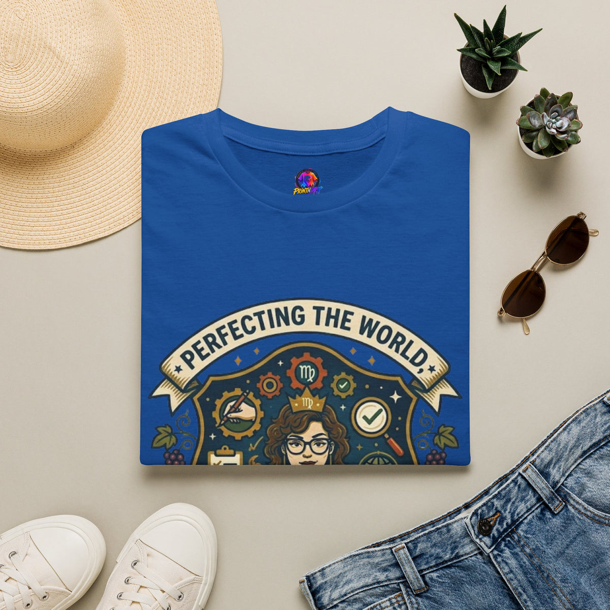 Virgo T‑Shirt — "Perfecting the World One Correction at a Time" Zodiac Tee