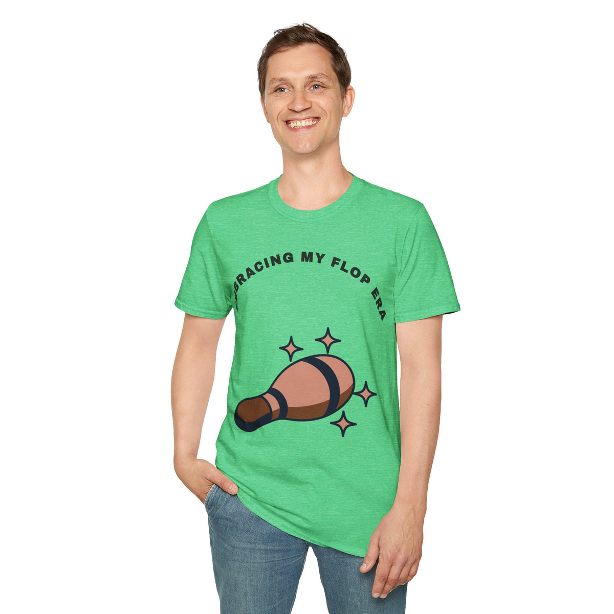 T-Shirt — "Embracing My Flop Era" Funny Self-Love Graphic Tee (Bowling Pin Design) - Trending Now - September 2026