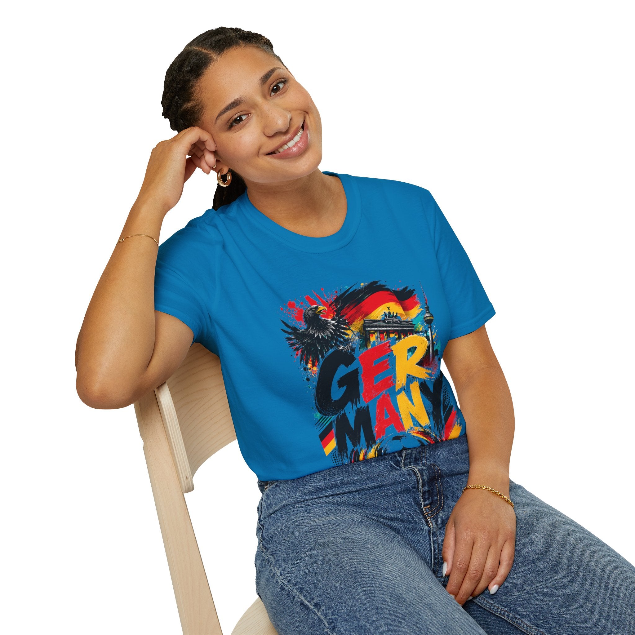 Germany Soccer Graphic T‑Shirt — Flag, Eagle & Brandenburger Tor Design