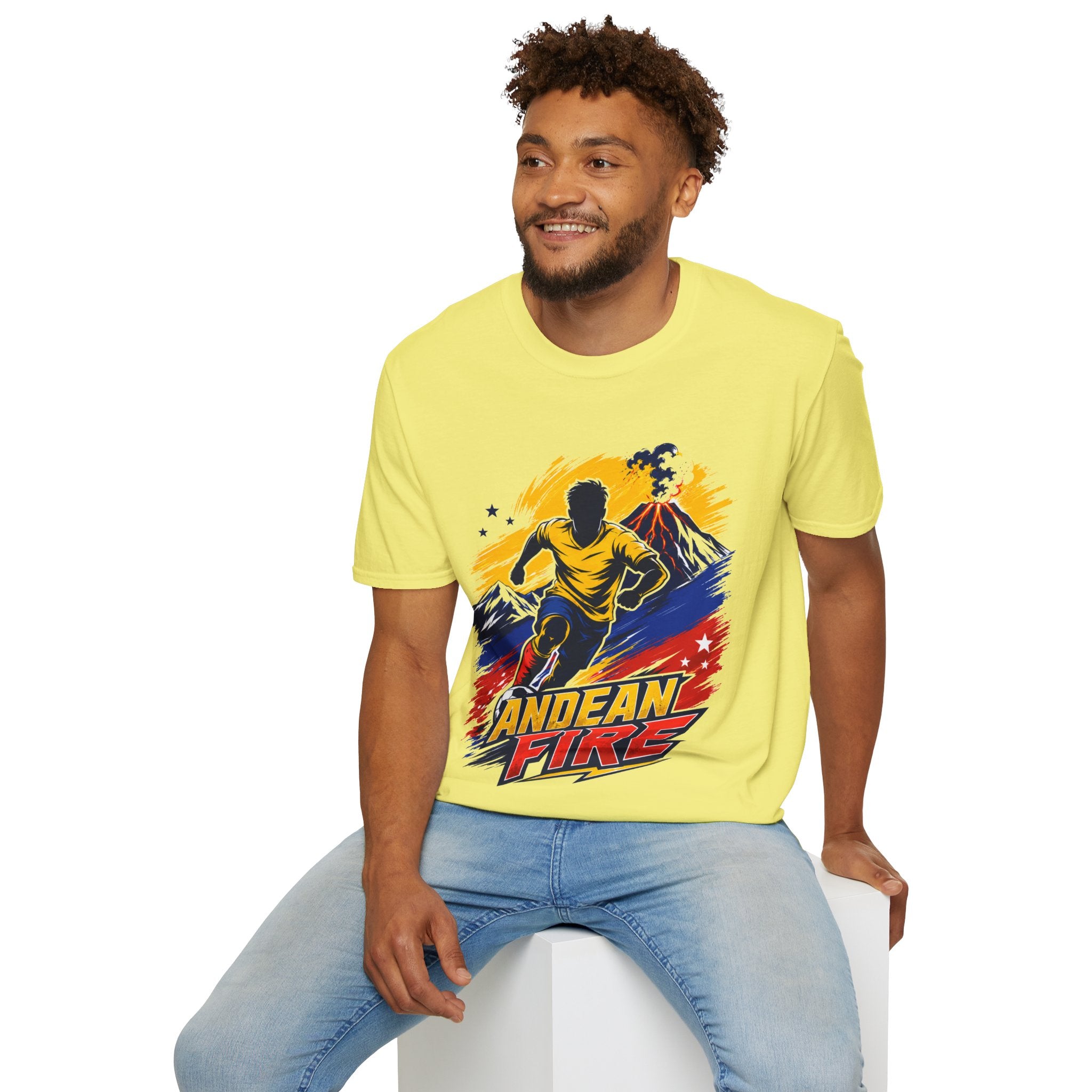 Ecuador Andean Fire Running T‑Shirt — Volcano Trail Runner Graphic Tee