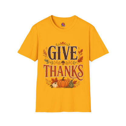 Give Thanks T-Shirt — Autumn Thanksgiving Graphic Tee
