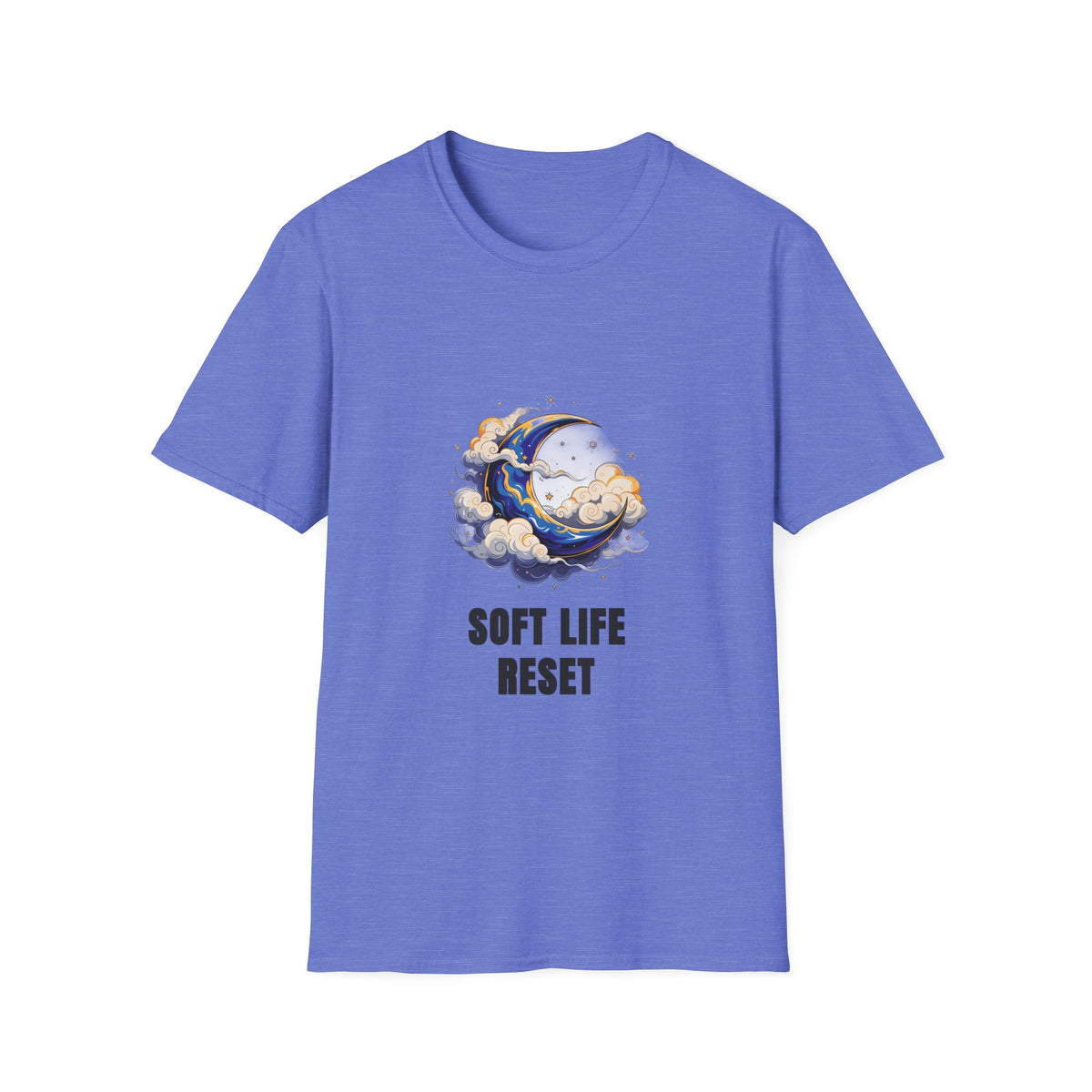 Soft Life Reset T-Shirt — Crescent Moon Cloud Graphic Tee - Trending Now - August 2026