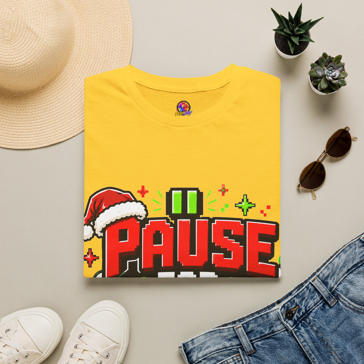 T-Shirt — "Pause for Presents" Christmas Gamer Tee