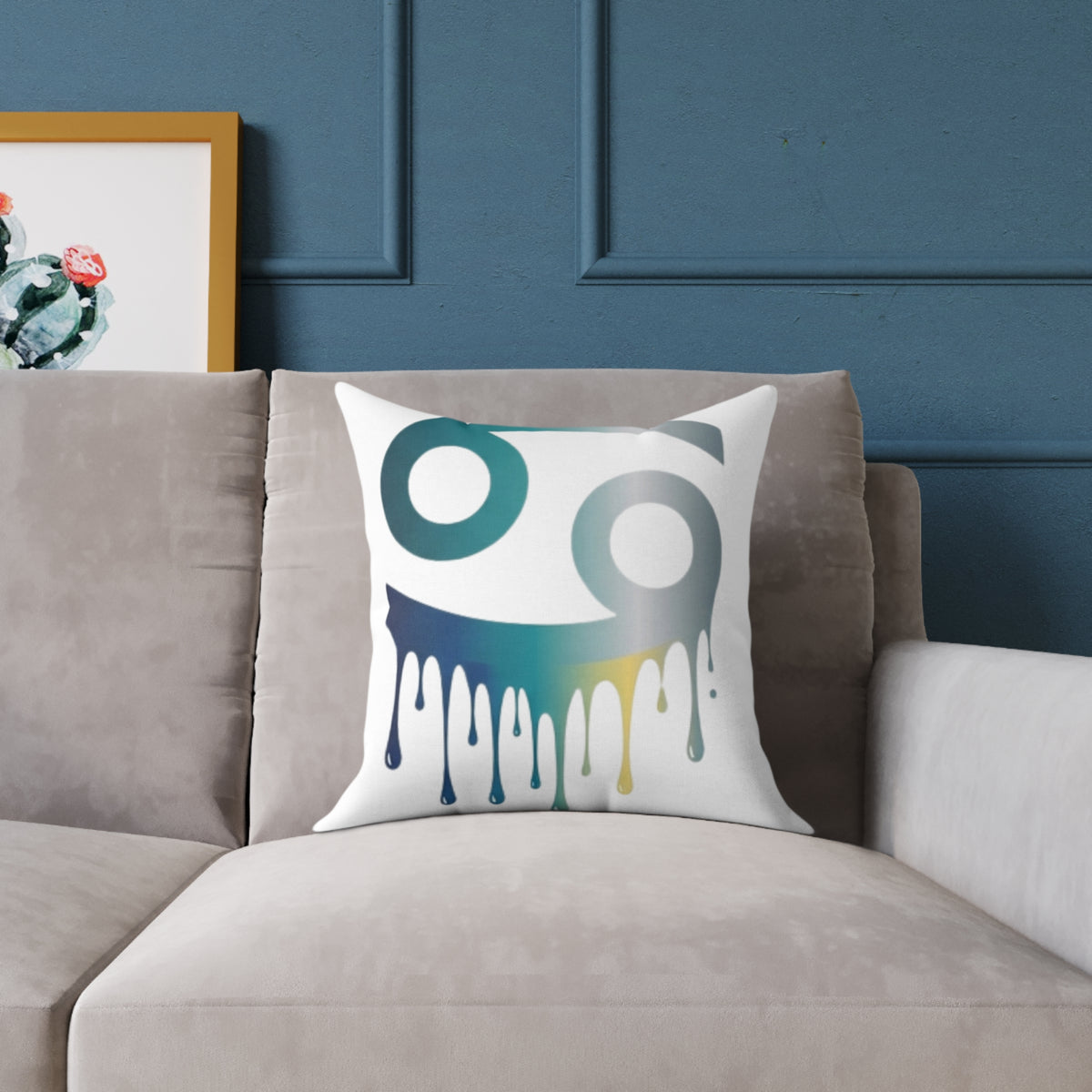 Cancer Zodiac Drip Pillow — Astrological Sign Home Decor