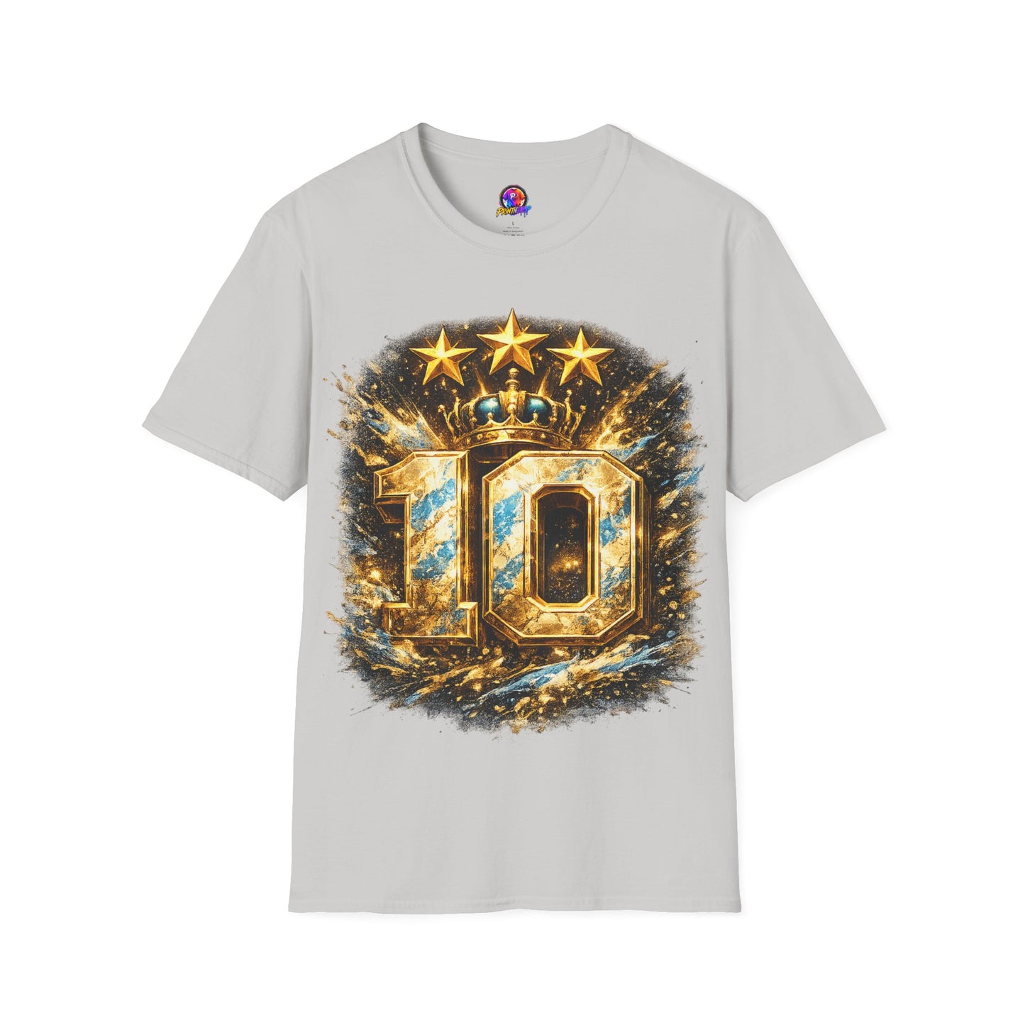 Argentina, MESSI #10 T-Shirt — Gold Crown '10' Victory Graphic Tee