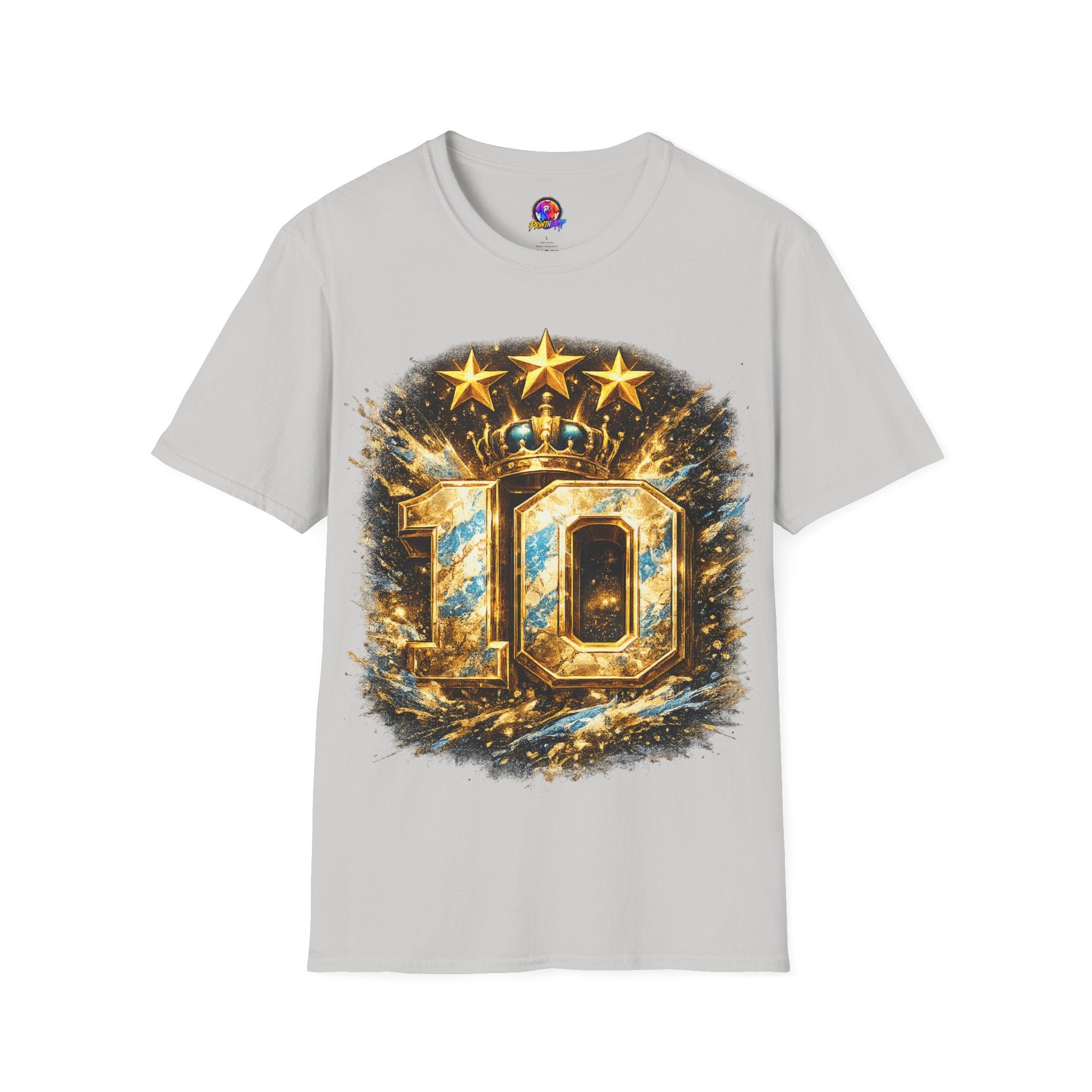Argentina, MESSI #10 T-Shirt — Gold Crown '10' Victory Graphic Tee