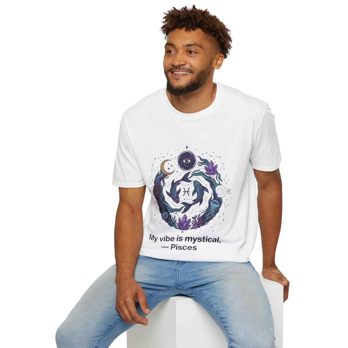 Pisces Mystic Vibes T-Shirt — Astrology Zodiac Tee with 'My vibe is mystical'