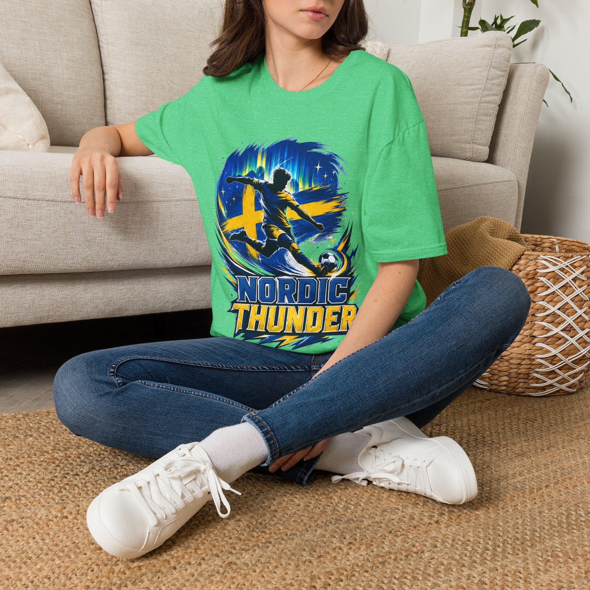 Sweden Nordic Thunder Soccer T-Shirt — Sweden Football Fan Tee