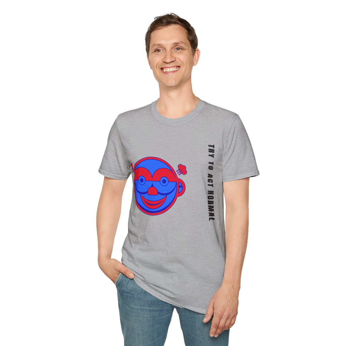Peekaboo Monkey T-Shirt — Retro Red & Blue Cartoon Graphic Tee - Trending Now - September 2026