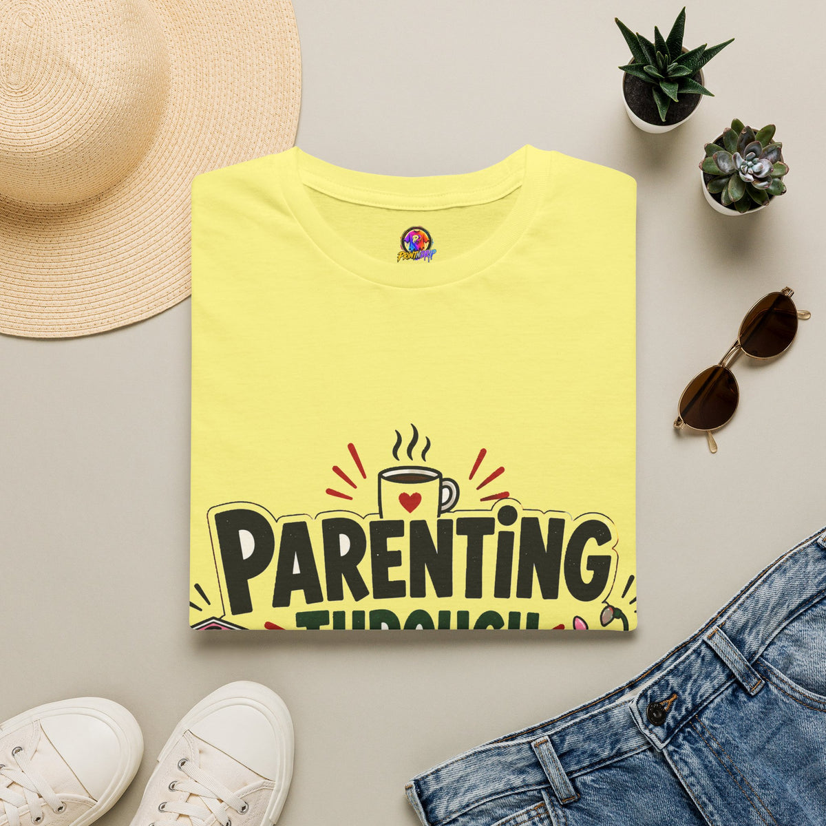 Parenting Through Christmas T-Shirt — Funny Holiday Mom Dad Tee