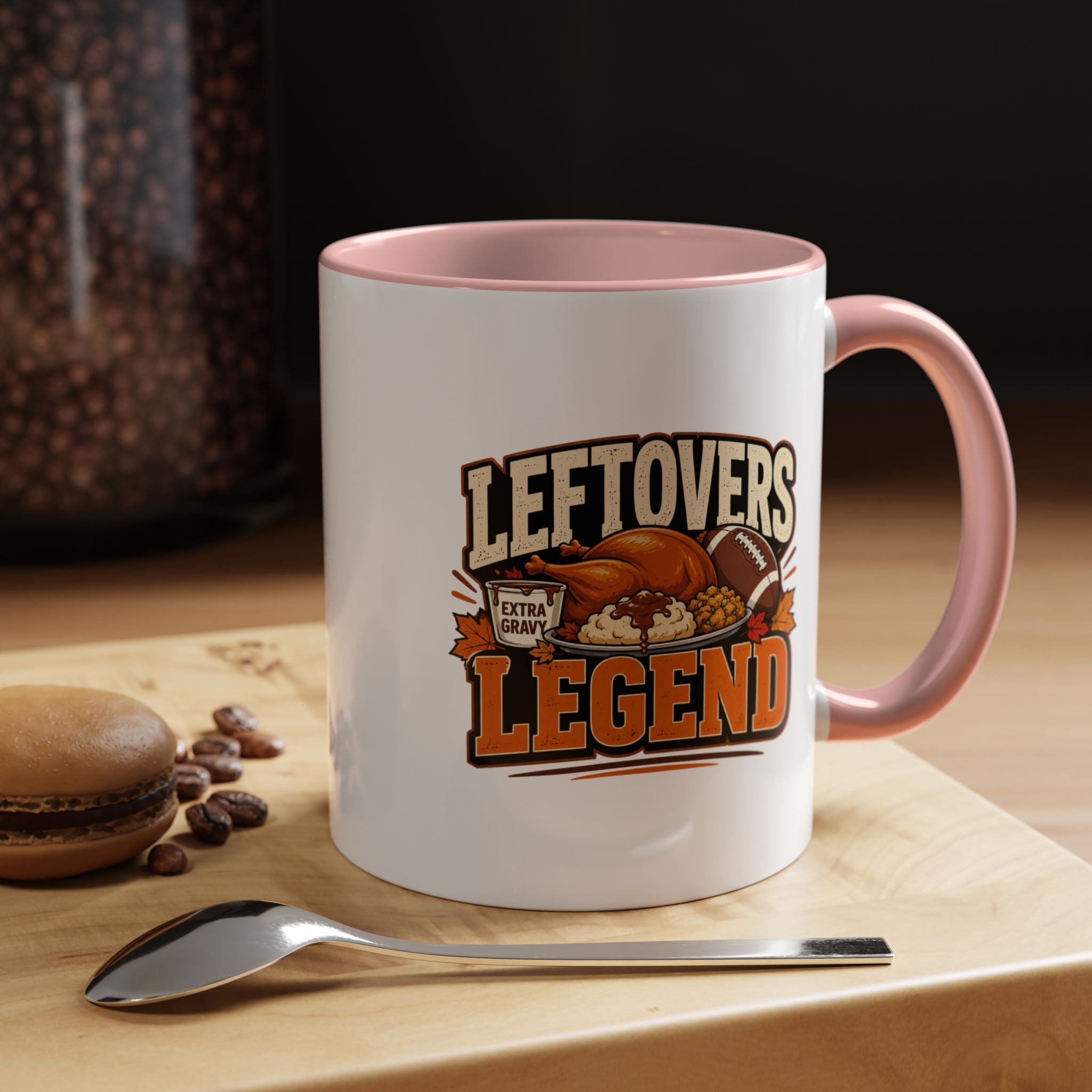 Thanksgiving  Mug Leftovers Legend Coffee Mug – Funny Thanksgiving Turkey & Football  Accent Mug