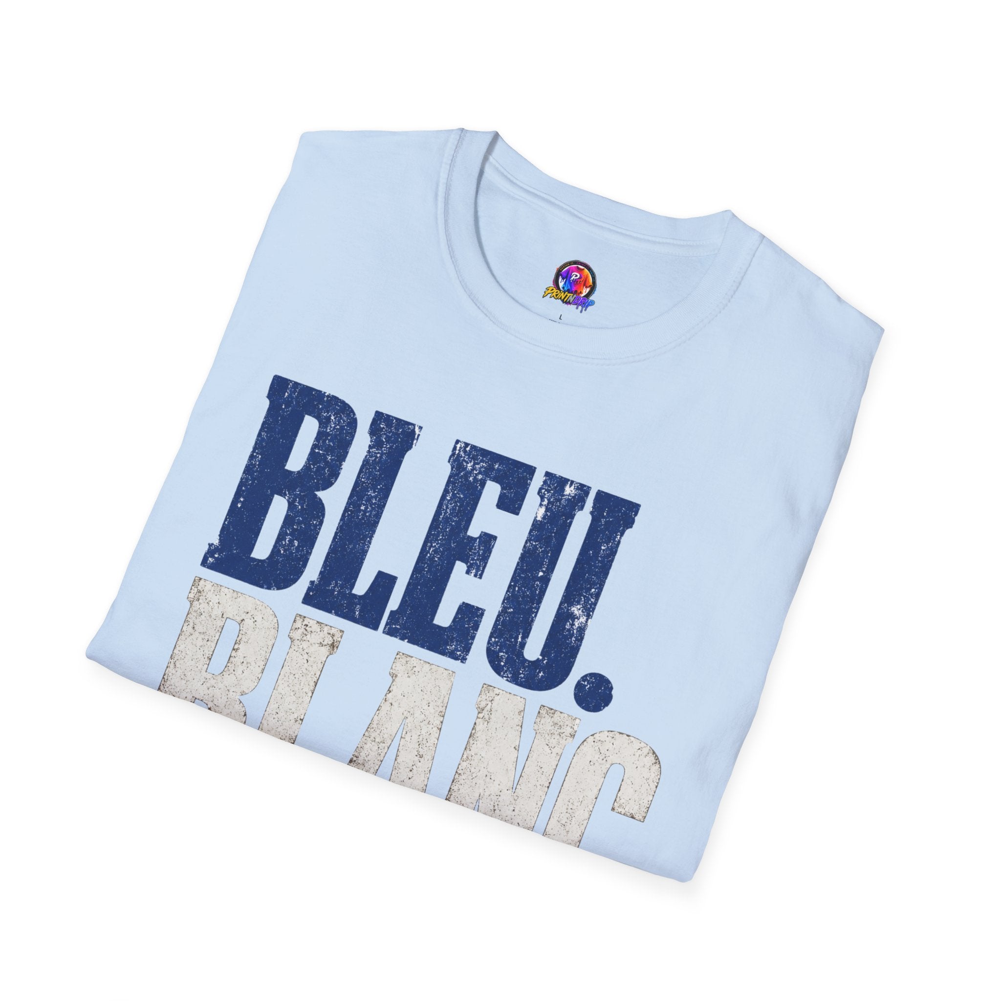 France T-Shirt — Bleu Blanc Foot Vintage French Flag Soccer Graphic Tee