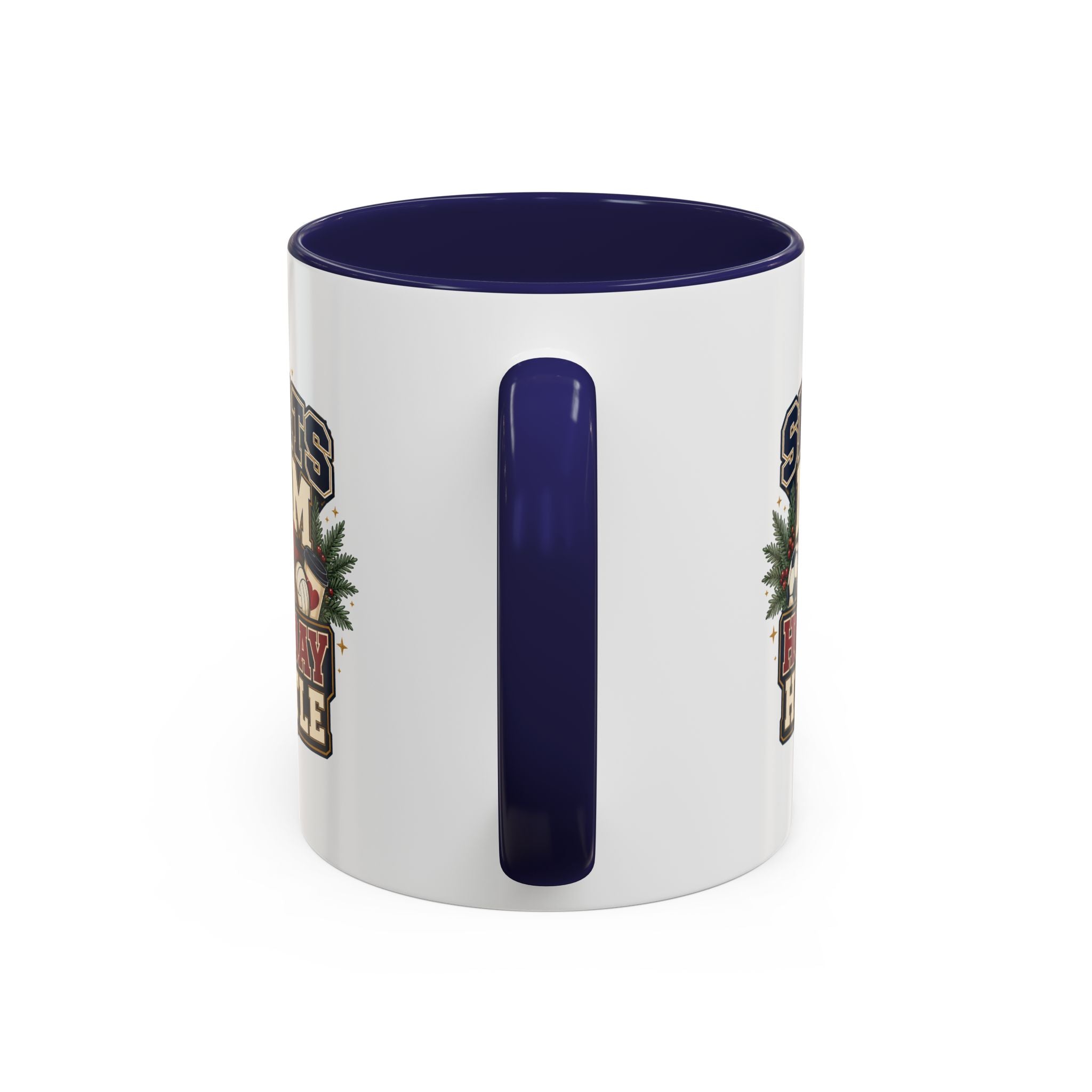 Modern Day Christmas Sports Mom Holiday Hustle Accent Coffee Mug – Christmas Sports Mom Gift