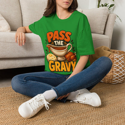 Pass the Gravy T-Shirt — Funny Thanksgiving Turkey Dinner Tee