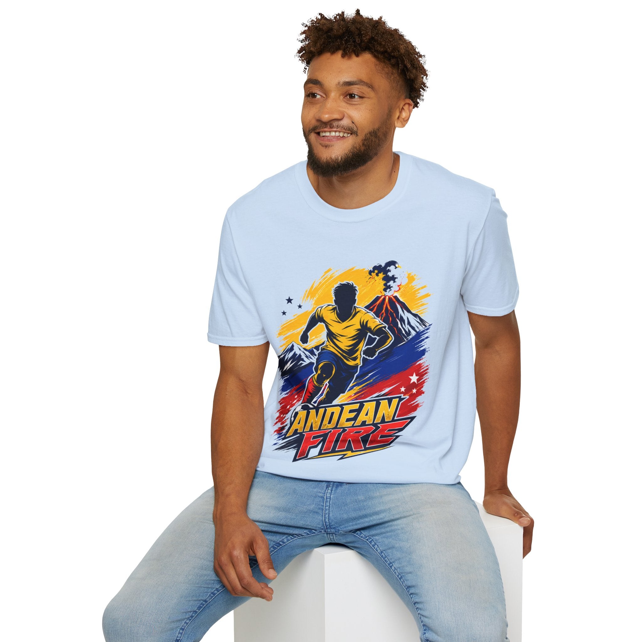 Ecuador Andean Fire Running T‑Shirt — Volcano Trail Runner Graphic Tee
