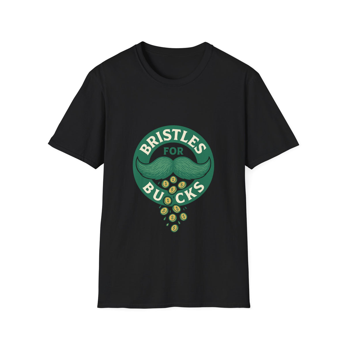 Bristles for Bucks T‑Shirt — Vintage Green Charity Donation Logo Tee - Trending Now - October 2026