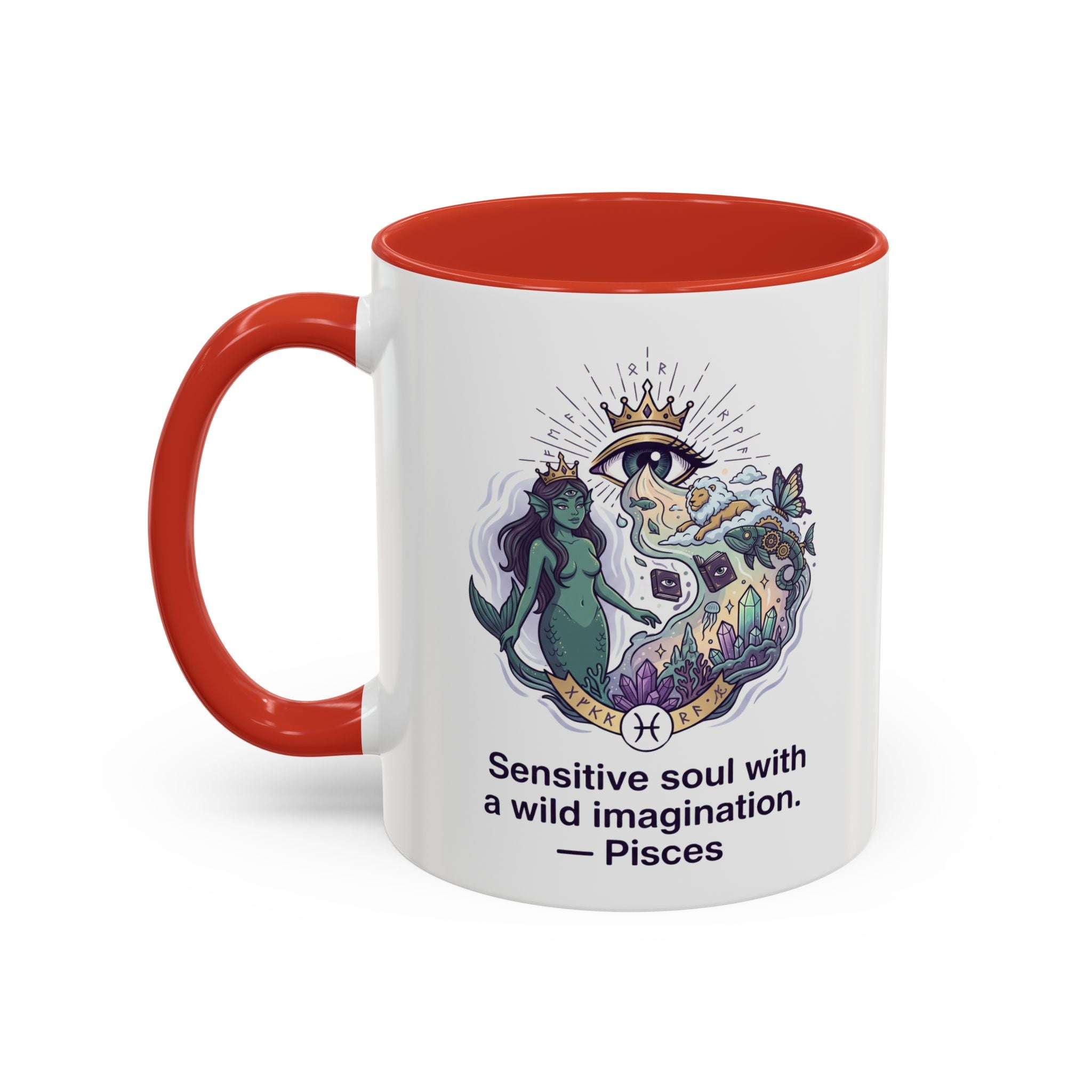 Pisces Coffee Mug — "Sensitive soul with a wild imagination" Astrological Zodiac Accent Mug
