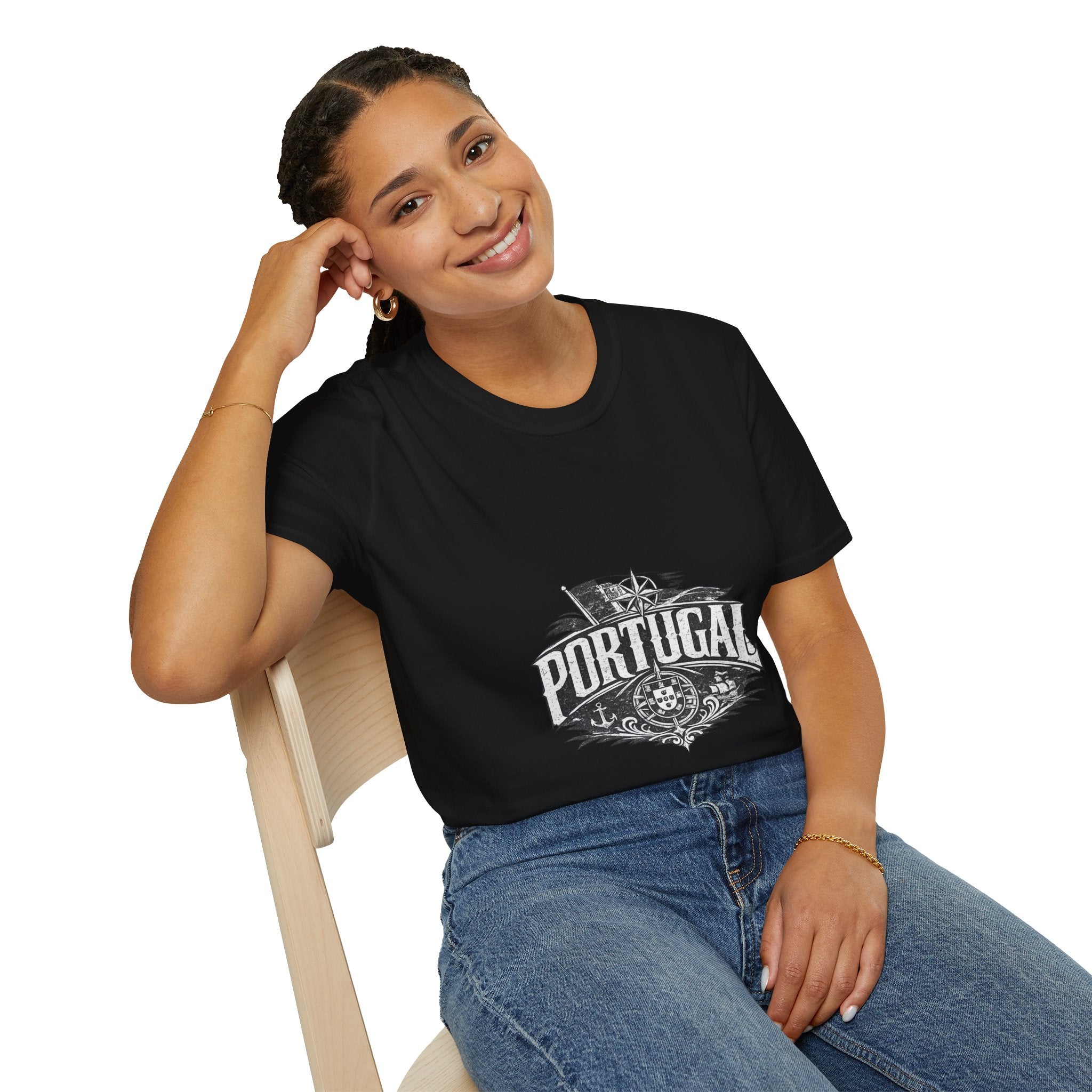 Portugal Vintage Compass T-Shirt — Nautical Travel Souvenir