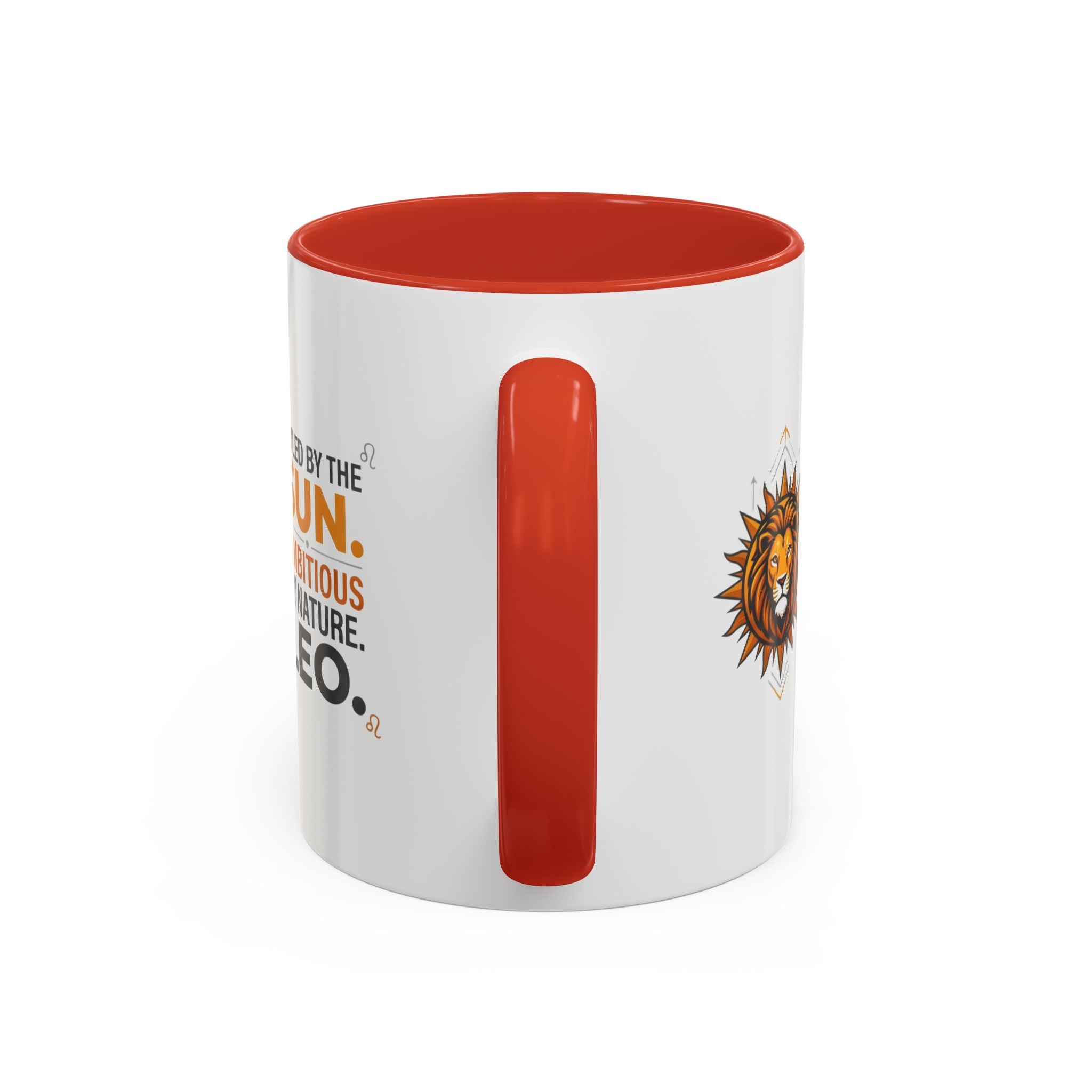 Leo Zodiac Coffee Mug — "Ruled by the Sun. Ambitious by Nature. LEO." Accent Ceramic Mug