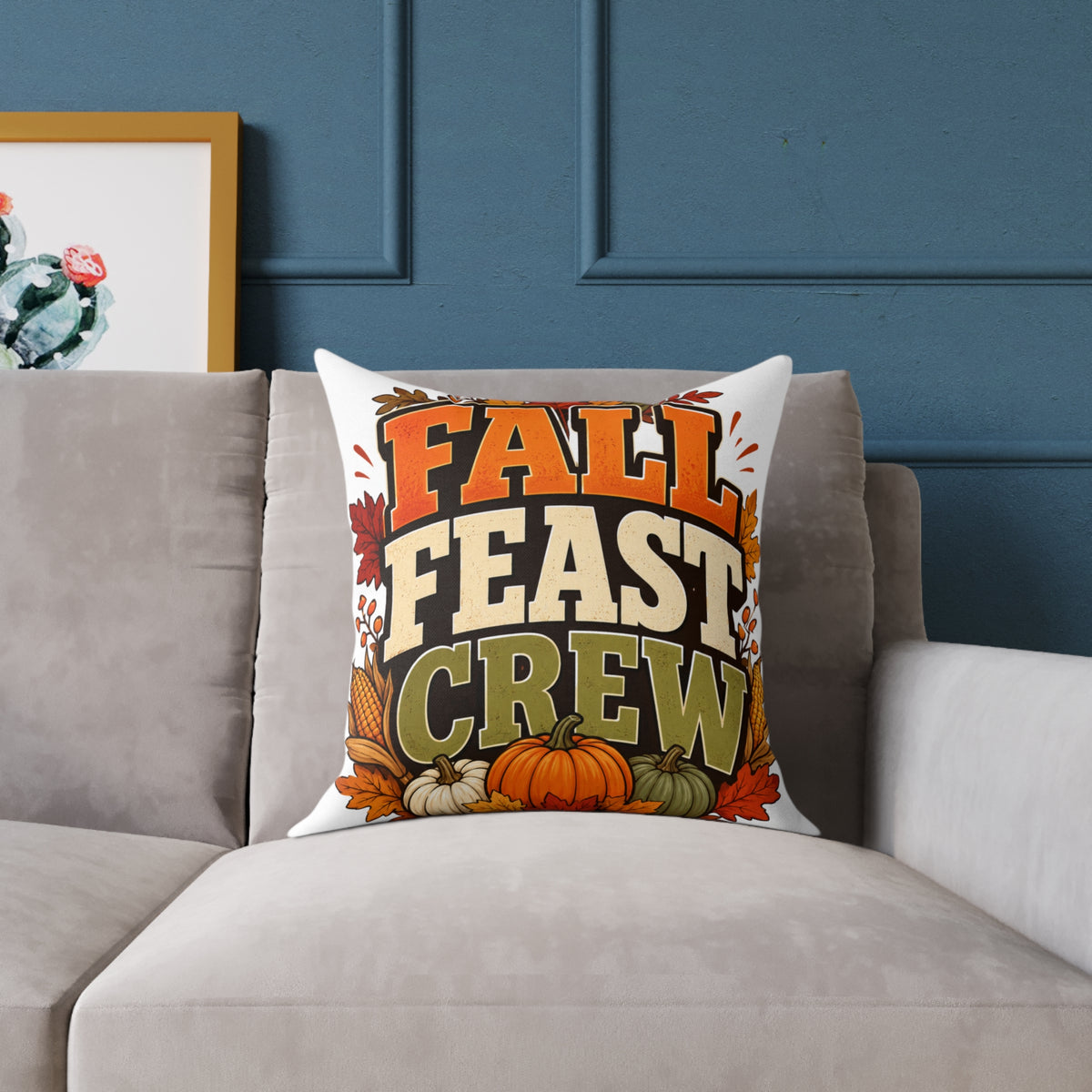Thanksgiving Fall Feast Crew Pillow - Thanksgiving Decorative Throw Cushion