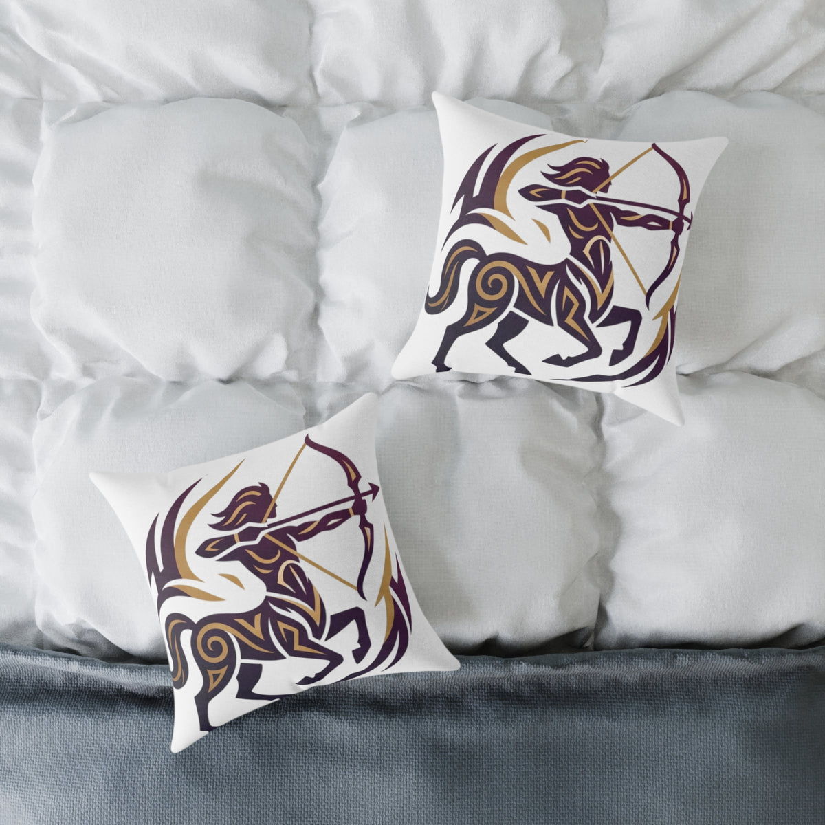 Sagittarius Zodiac Archer Square Poly Canvas Pillow