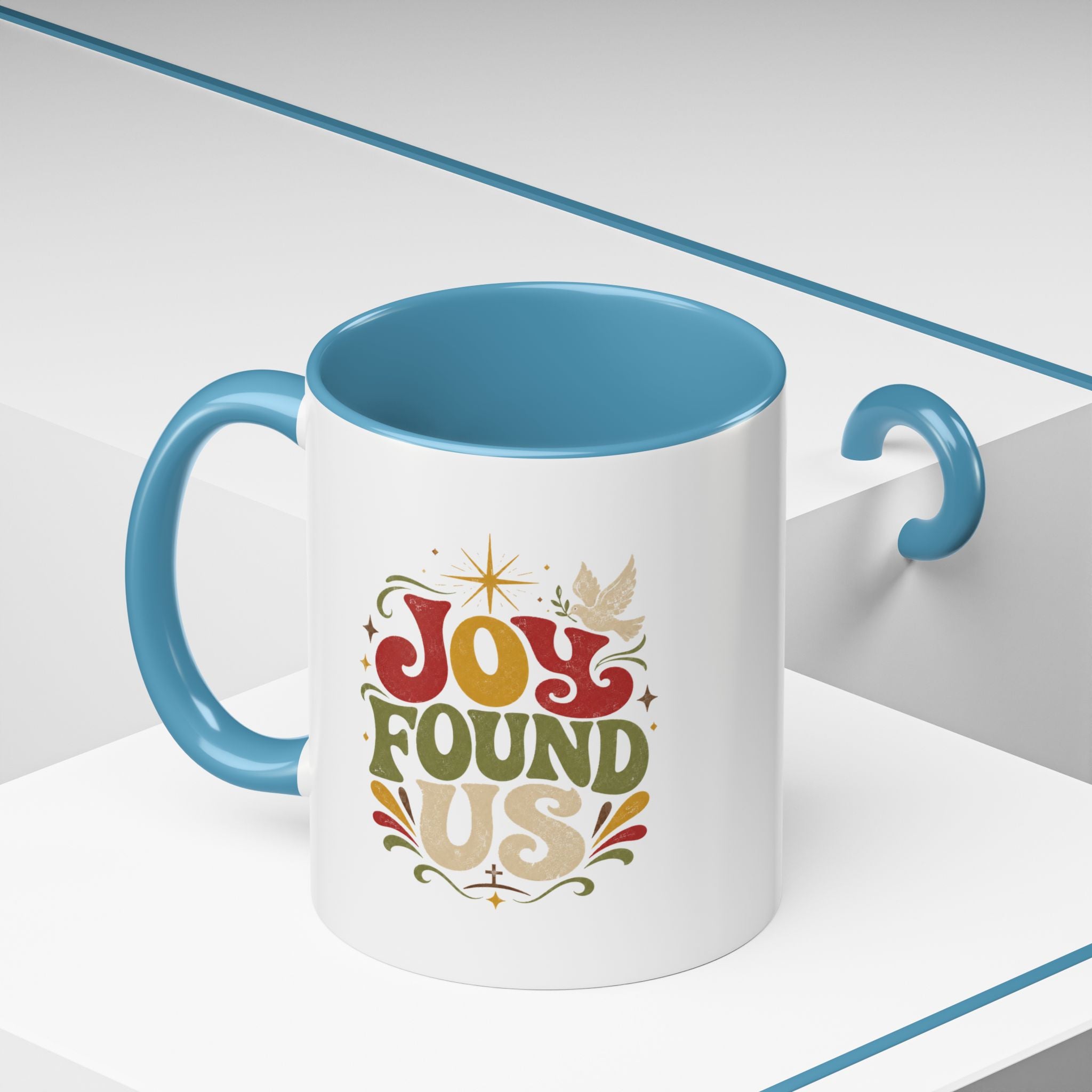 Christmas Joy Found Us Mug — Retro Holiday Coffee Cup