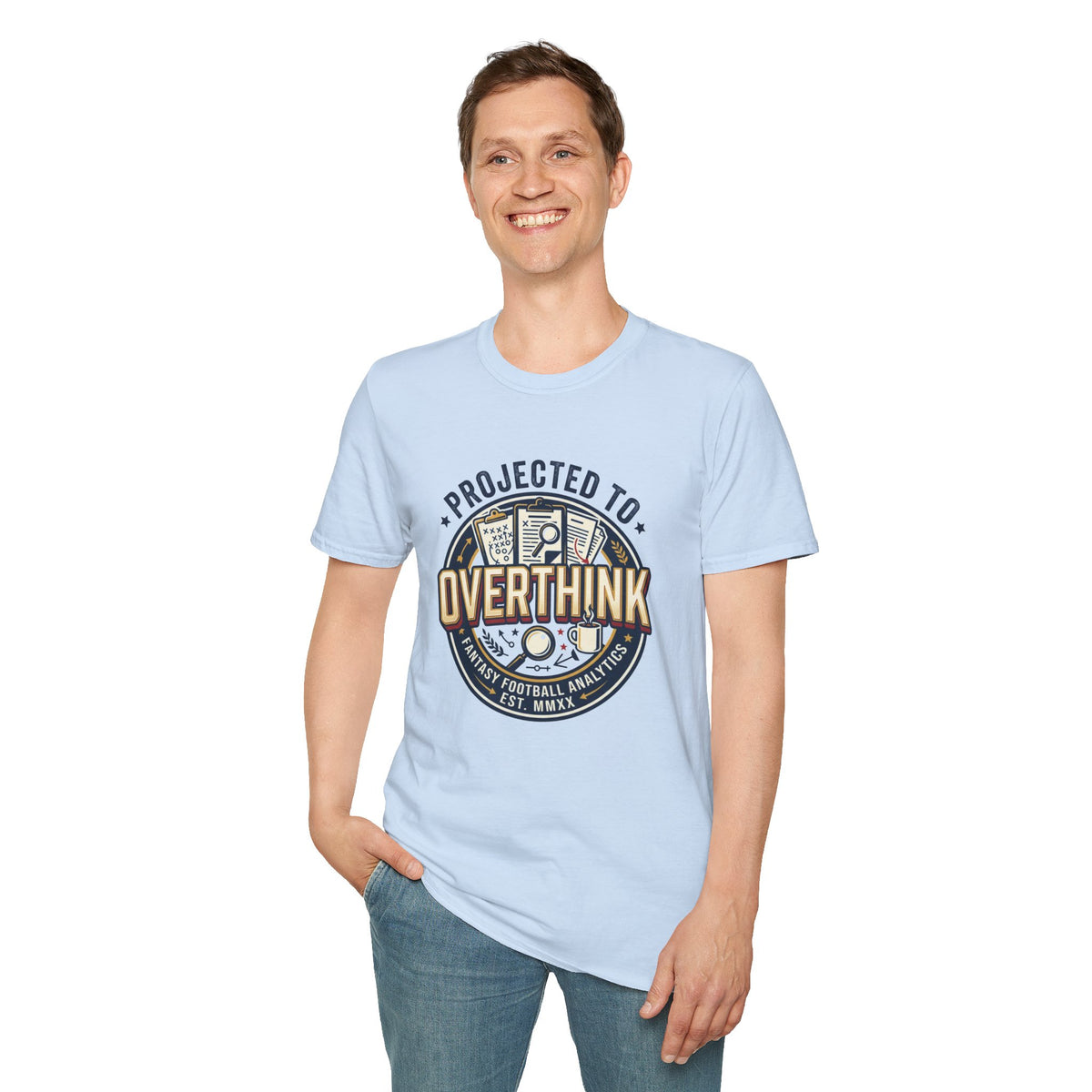 Overthink Club Graphic T-Shirt — 'Proudly Overthink' Vintage Badge Tee - Trending Now - August 2026