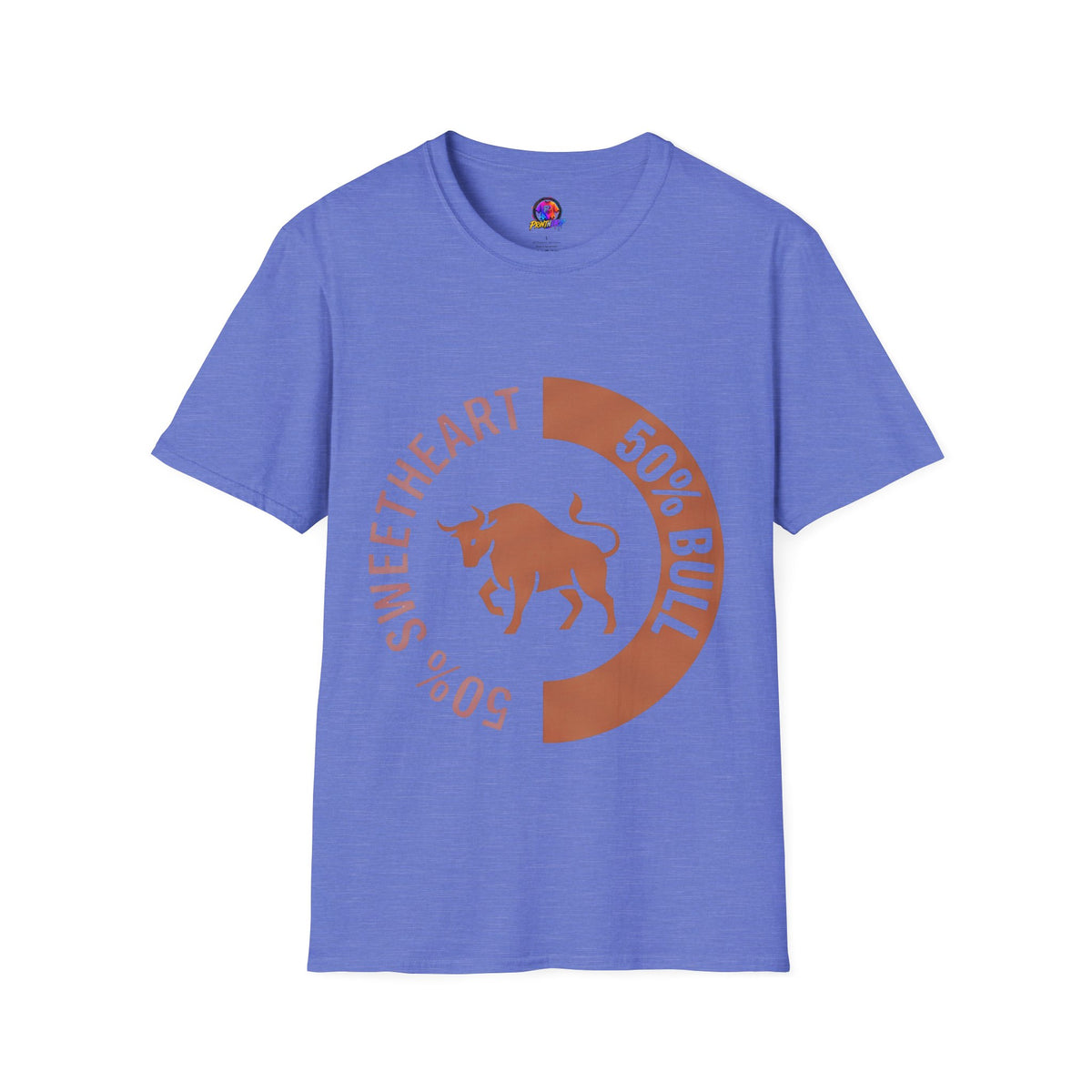 Bull Percentage Graphic T-Shirt — "50% Bull, 50% Sweetheart" Casual Tee