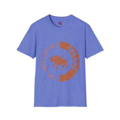Bull Percentage Graphic T-Shirt — "50% Bull, 50% Sweetheart" Casual Tee