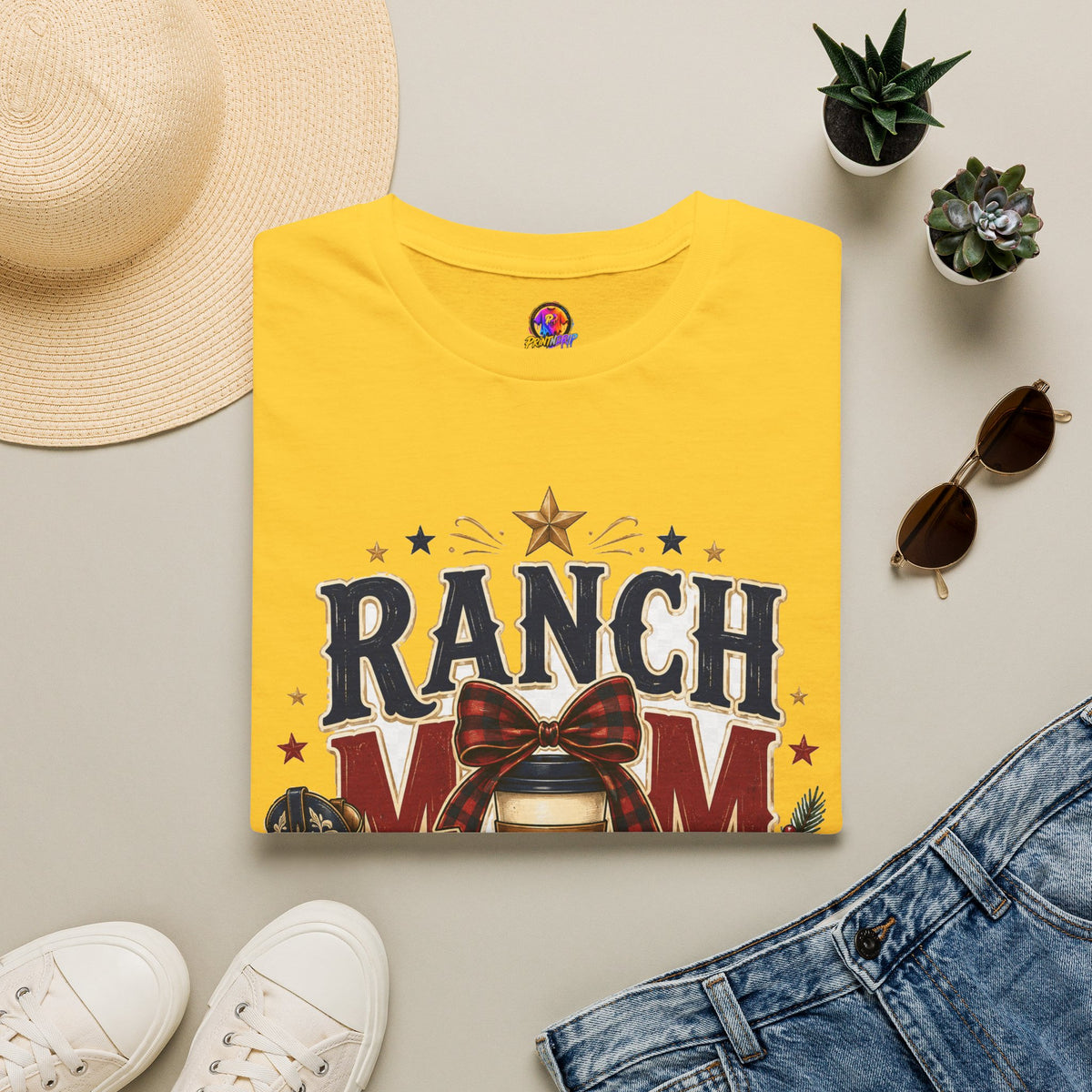 Ranch Mom Holiday Hustle T-Shirt — Festive Western Mom Tee