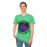 Not Today I'm Napping Purple Cat Tee - Funny Sleeping Kitten Badge Graphic T-Shirt - Trending Now - September 2026