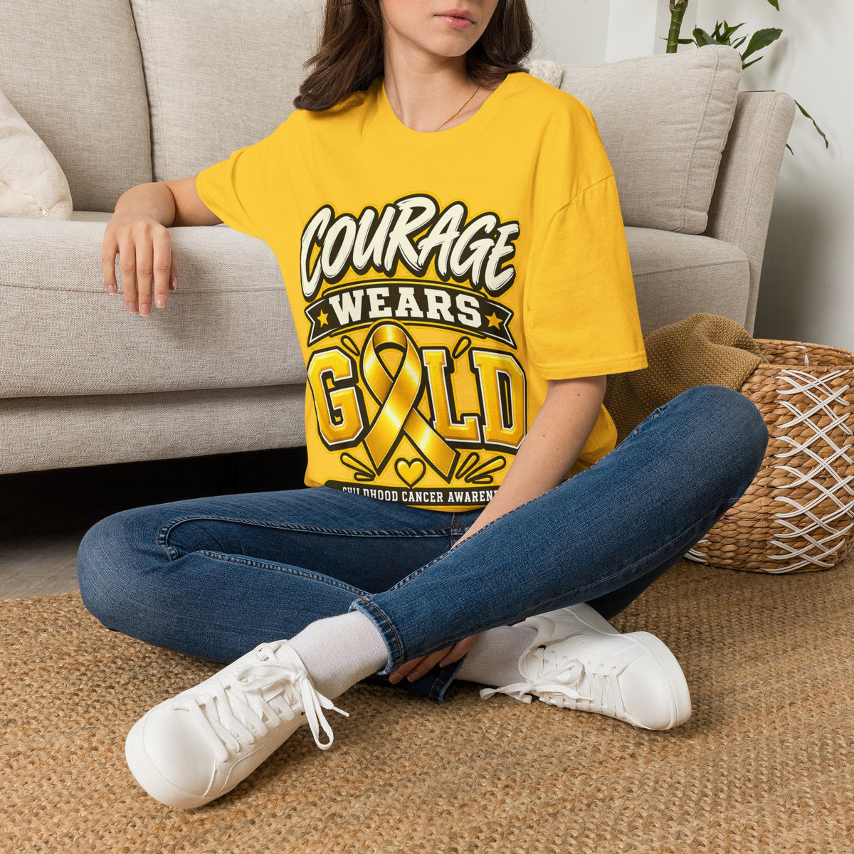 Childhood Cancer Awareness T-Shirt — "Courage Wears Gold"