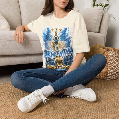 Argentina World Champions T‑Shirt — Soccer World Cup 3 Stars Tribute