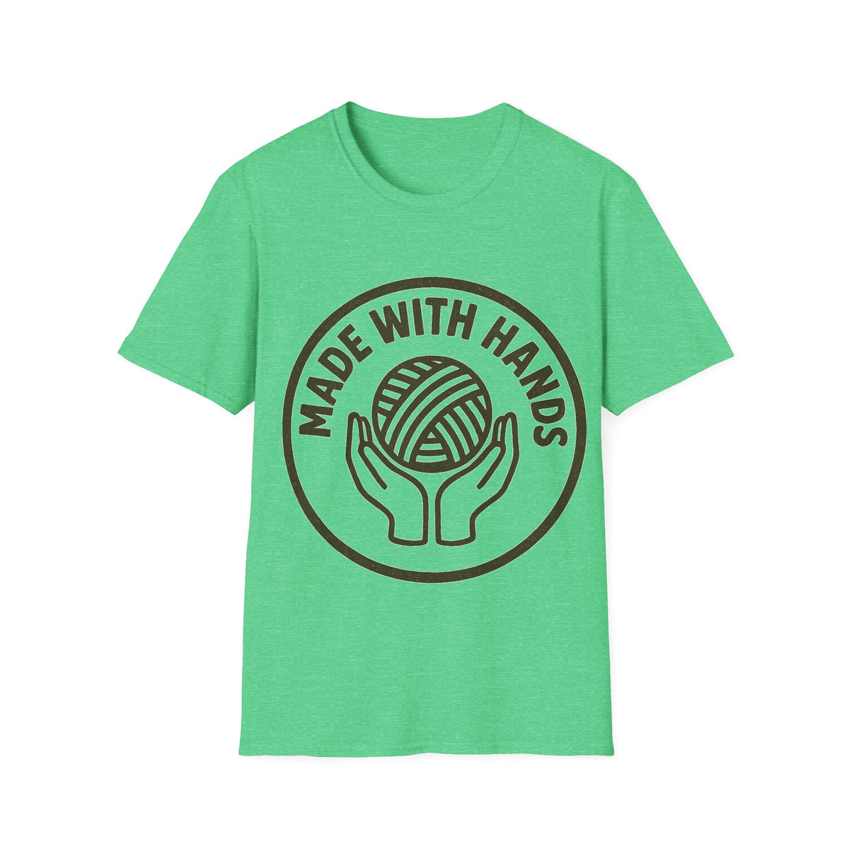 "Made With Hands" Vintage Ball of Yarn Logo Tee - Crafting Crochet Retro White T-Shirt - Trending Now - September 2026