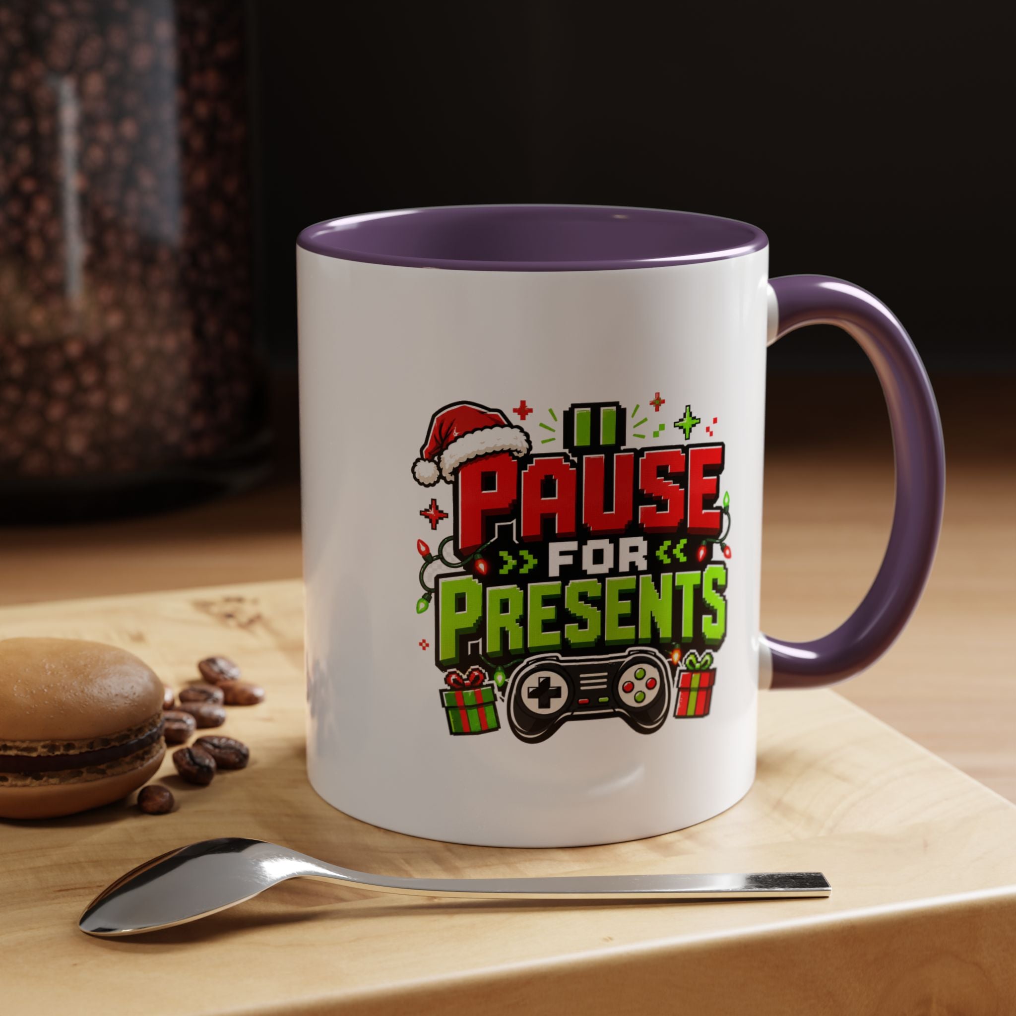 Modern Day Christmas Pause for Presents Christmas Gamer Coffee Mug