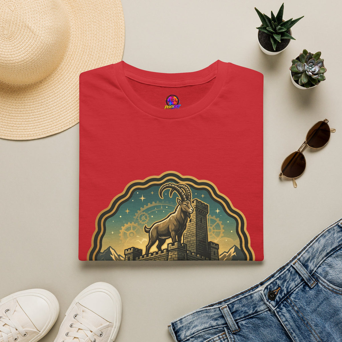 Silent Moves, Loud Results Goat Graphic Tee — Motivational Mountain Goat Shirt