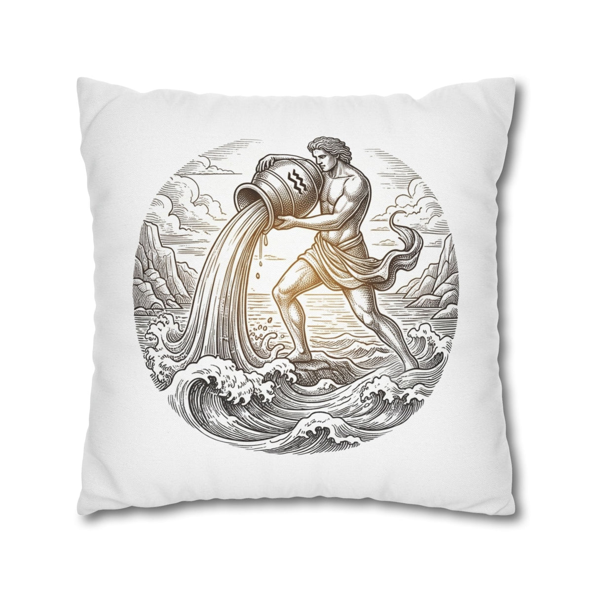 Aquarius Zodiac Throw Pillowcase — Astrology Decorative Pillow Cover