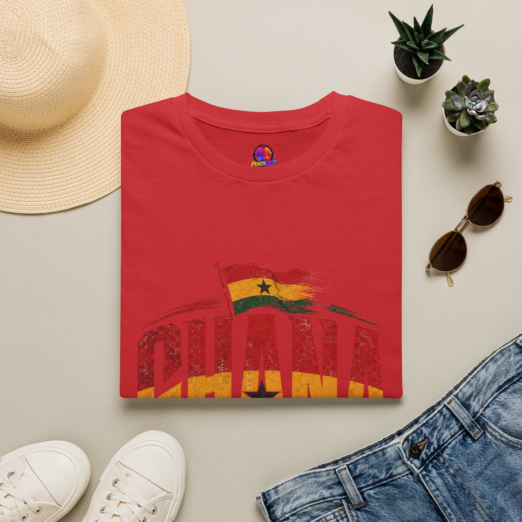 Ghana Flag Soccer T-Shirt — Retro Ghana Pride Football Tee