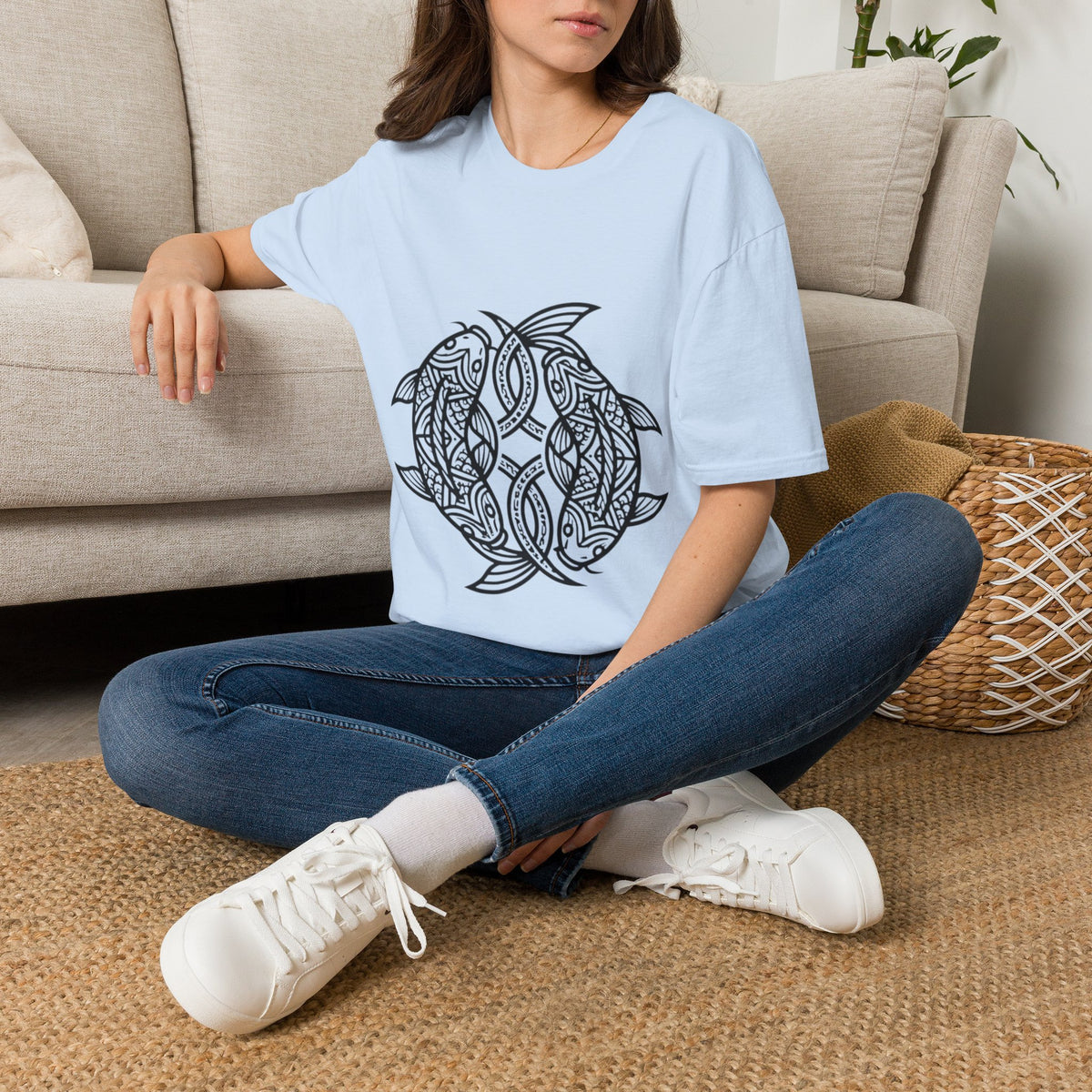 T-Shirt — Intricate Tribal Turtle Line Art Graphic Tee