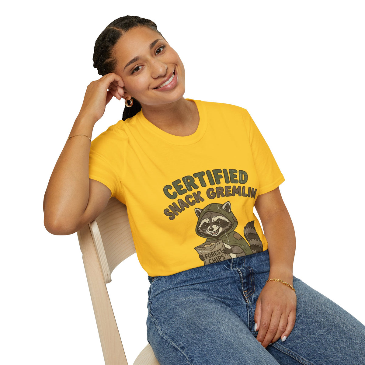 Certified Snack Gremlin T-Shirt — Funny Raccoon Snack Lover Tee