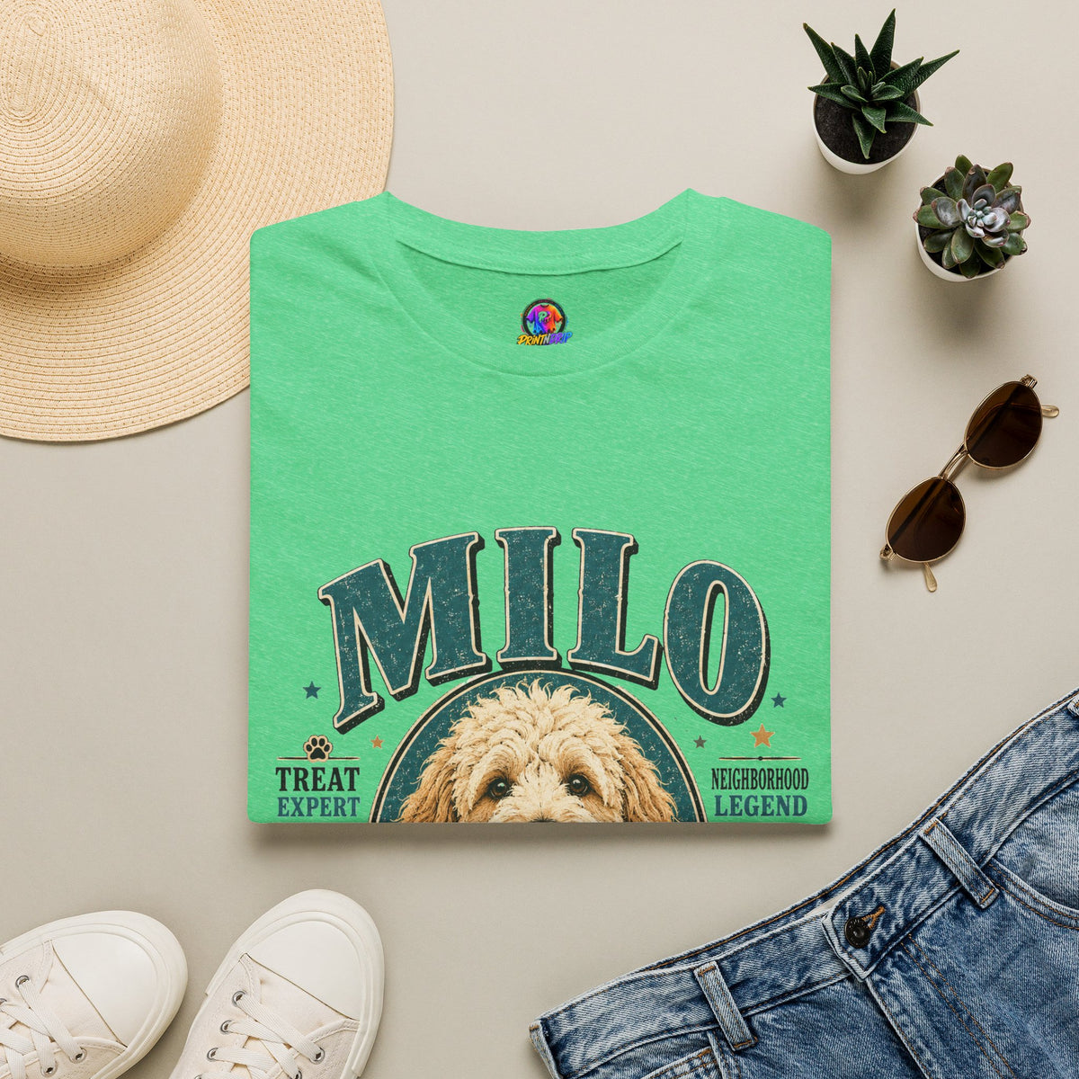 Dog Lover T-Shirt — "MILO" Personalized Pet Portrait Tee