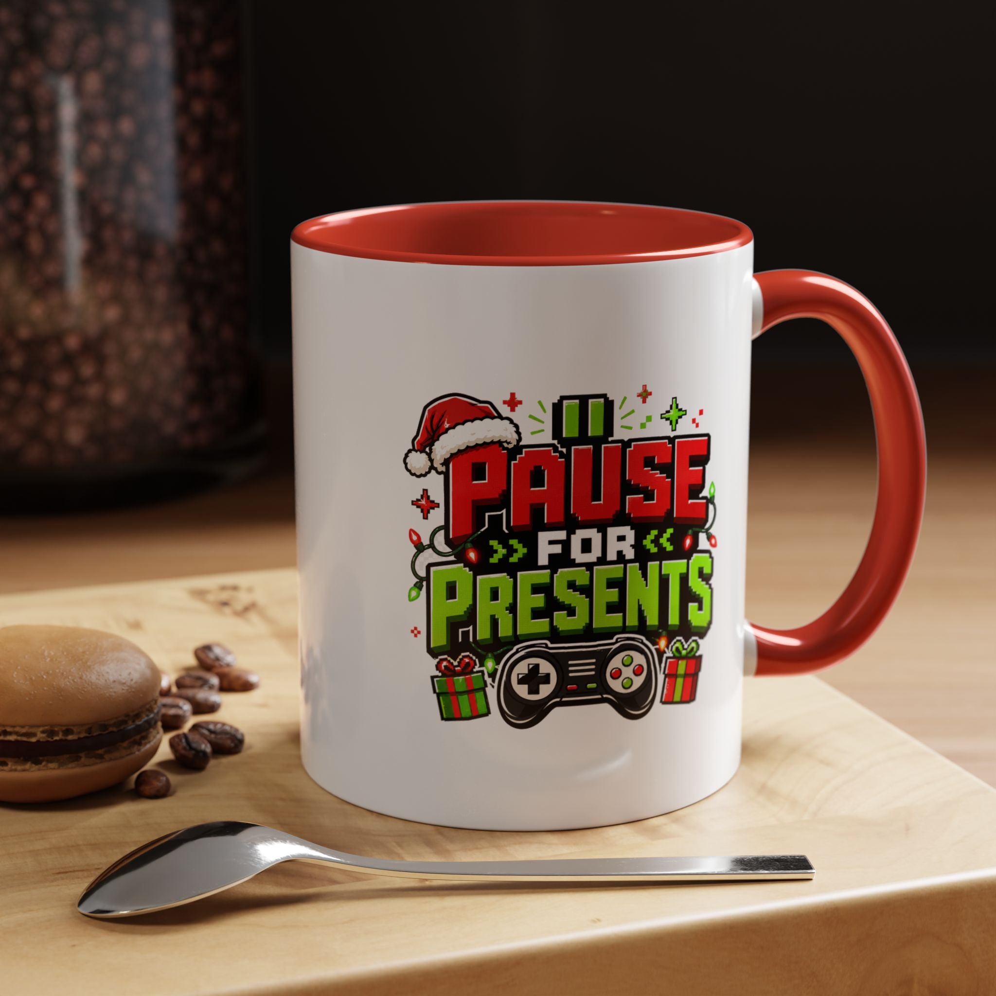 Modern Day Christmas Pause for Presents Christmas Gamer Coffee Mug