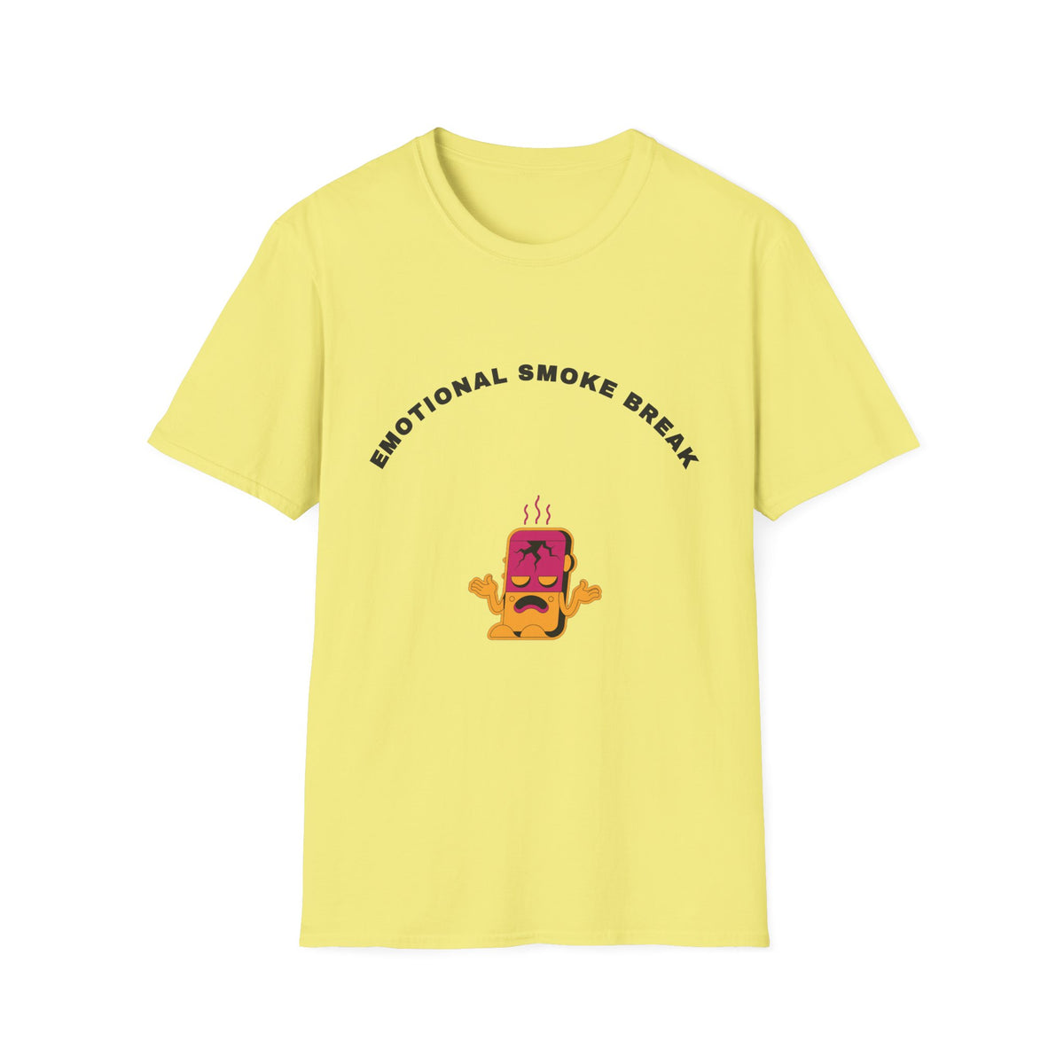 T-Shirt — “Emotional Smoke Break” Funny Cartoon Cigarette Character Tee - Trending Now - September 2026